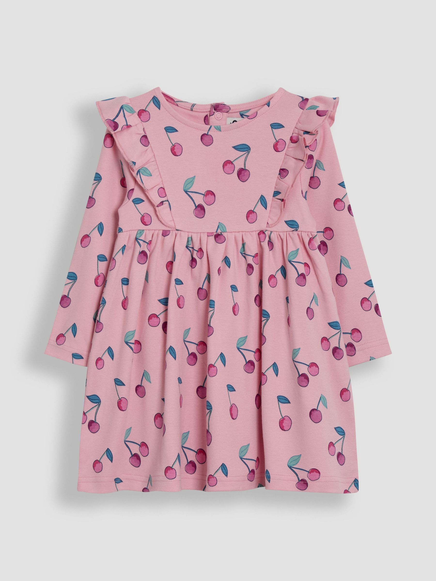 Pink Cherry Frill Sleeve Rib Dress - Image 2 of 4