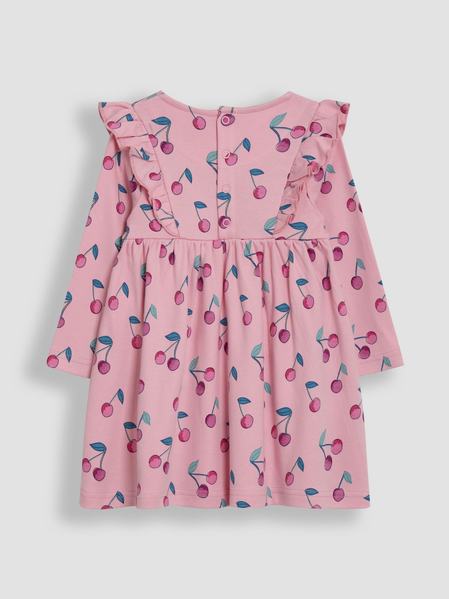 Pink Cherry Frill Sleeve Rib Dress - Image 3 of 4