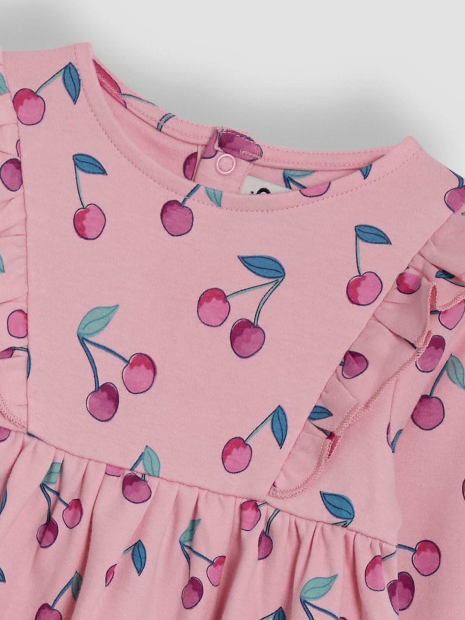 Pink Cherry Frill Sleeve Rib Dress - Image 4 of 4