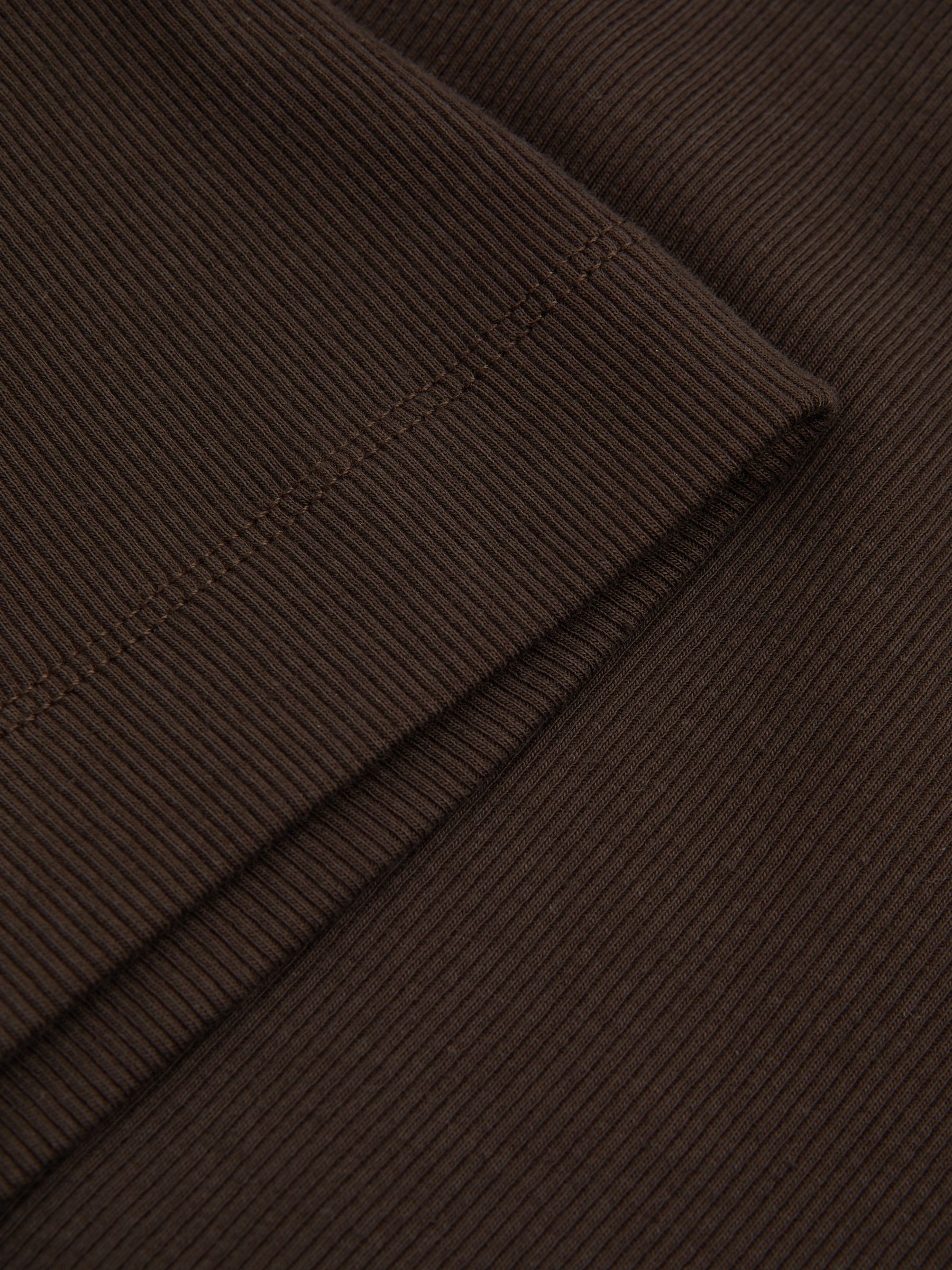Cotton Blend One-Shoulder Top in Chocolate - Image 6 of 6