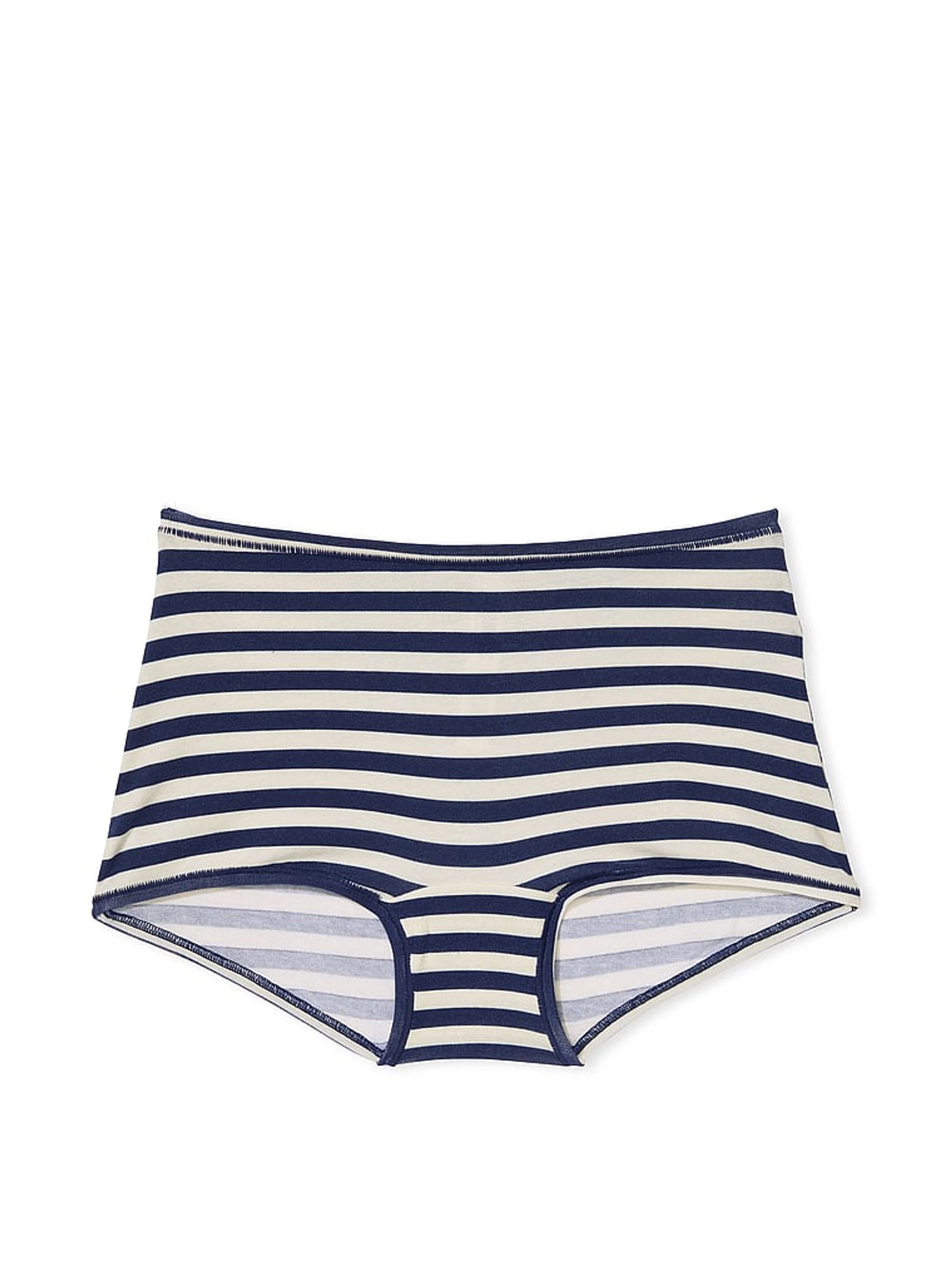 Navy Blue Stripe Cotton Boyshort Knickers - Image 3 of 3