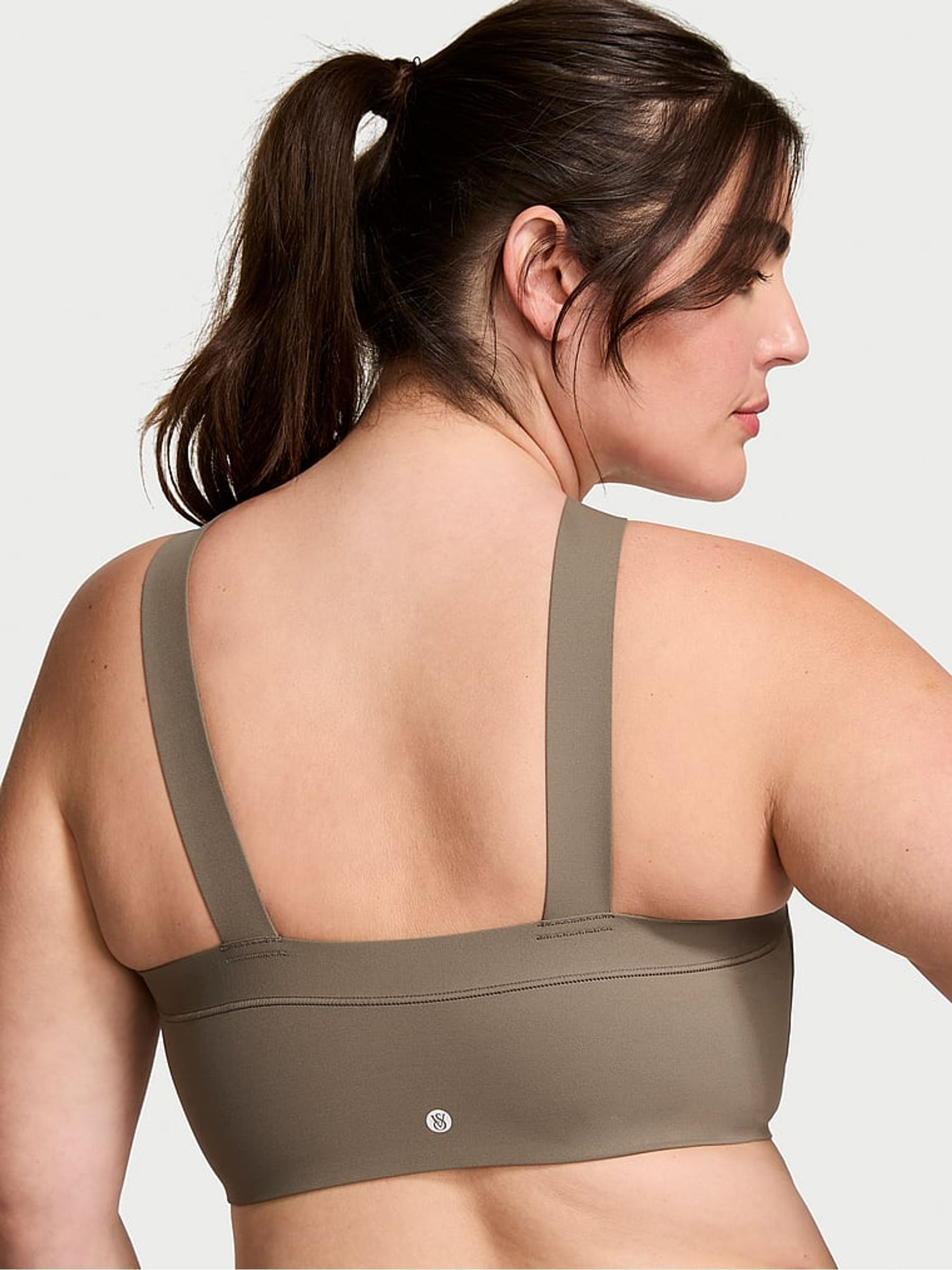 Terra Olive Green Strappy Cross Front Sports Bra - Image 2 of 3