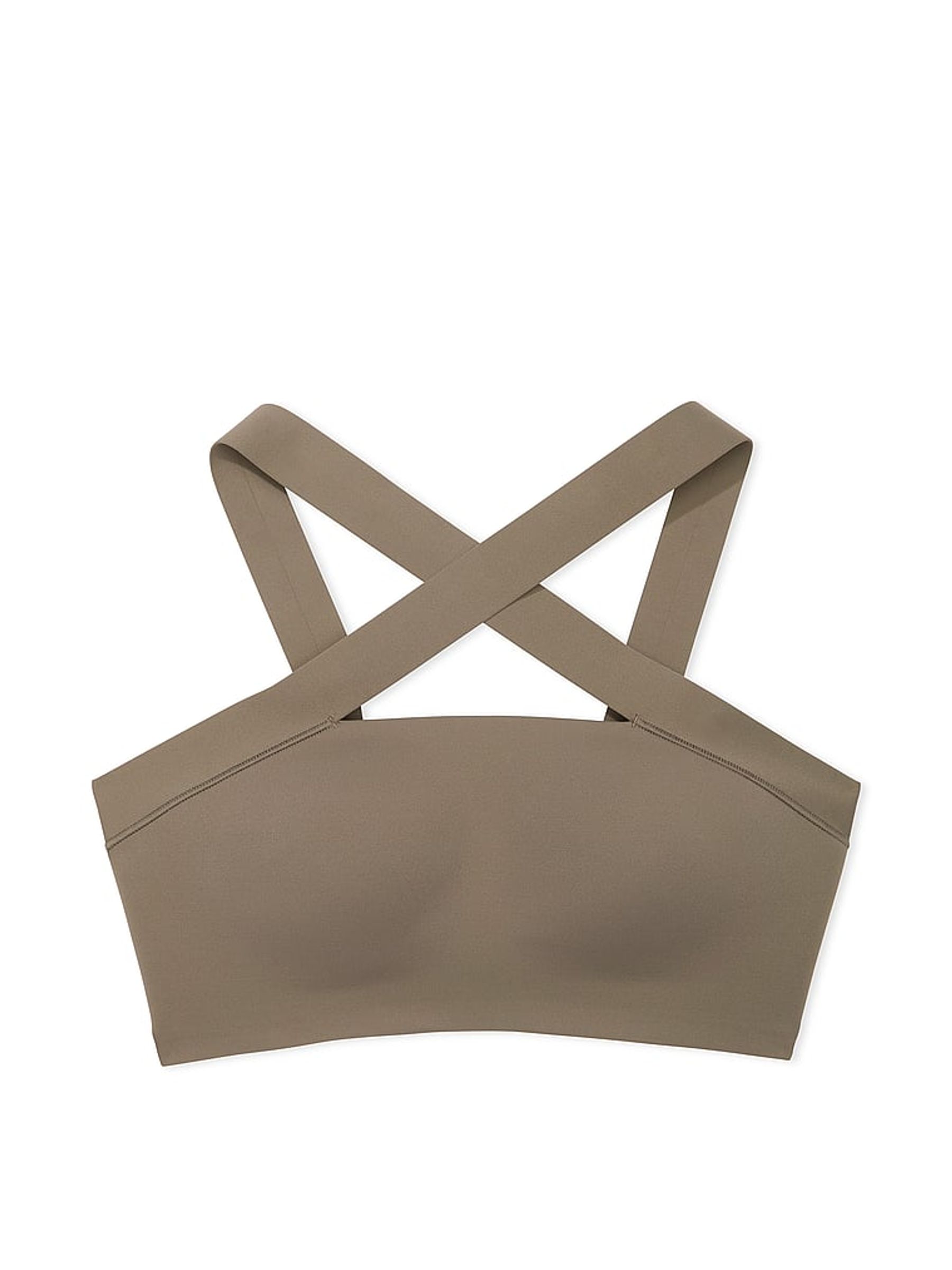 Terra Olive Green Strappy Cross Front Sports Bra - Image 3 of 3