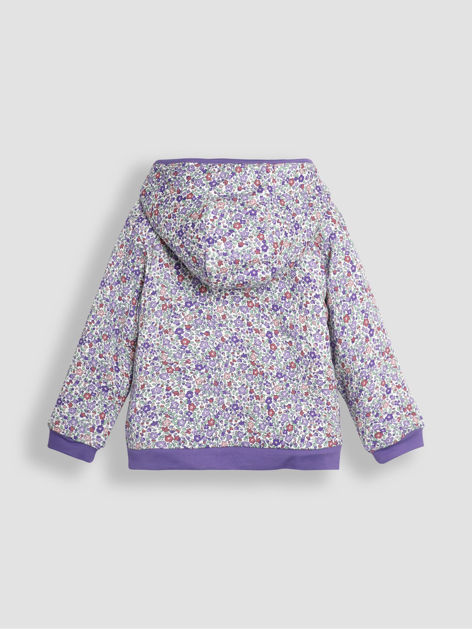 Lilac Purple Unicorn Floral Cotton Appliqué Cosy Hoodie | JoJo