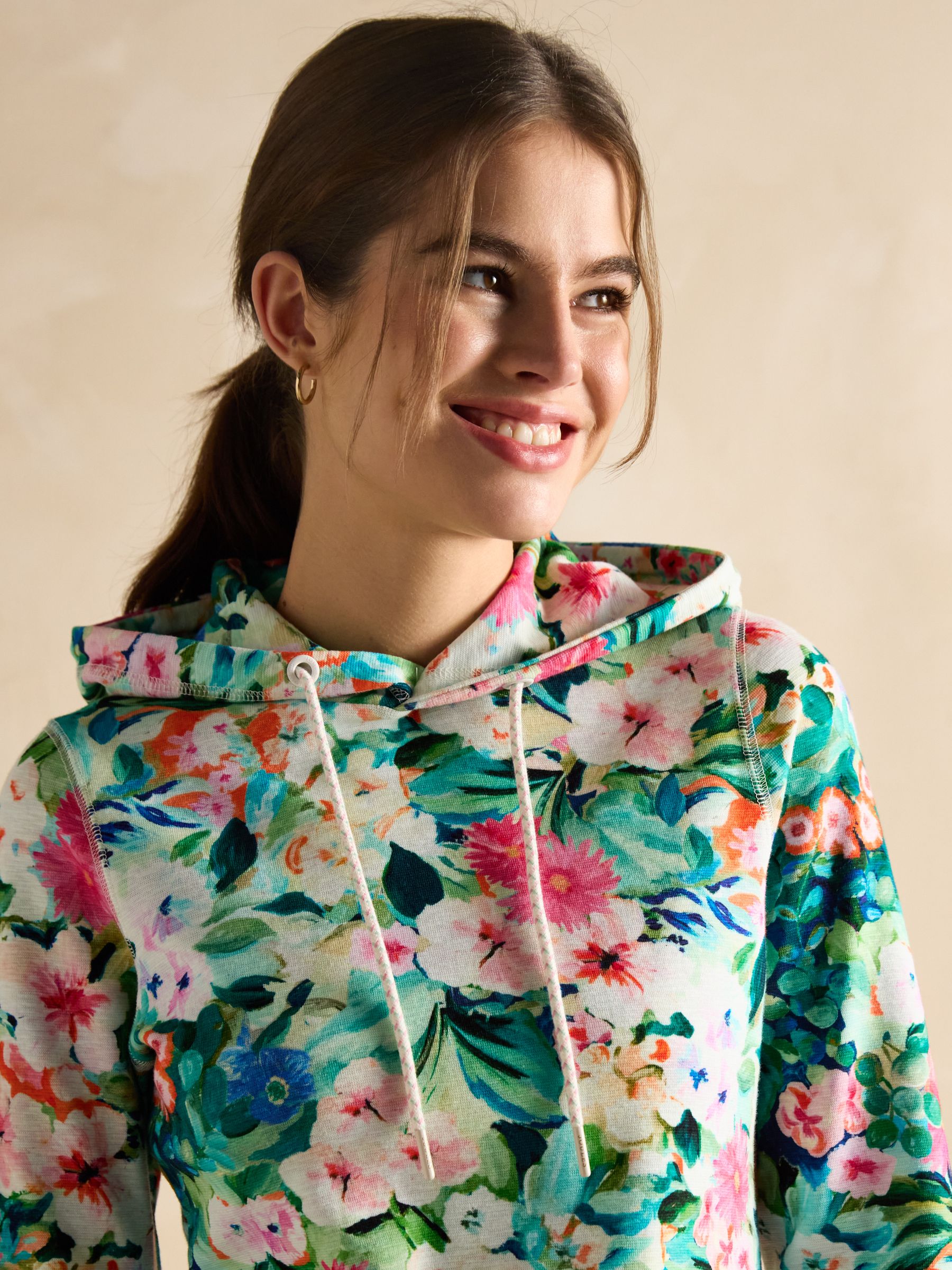 Marlston Floral Cotton Rich Slim Fit Hoodie - Image 5 of 7