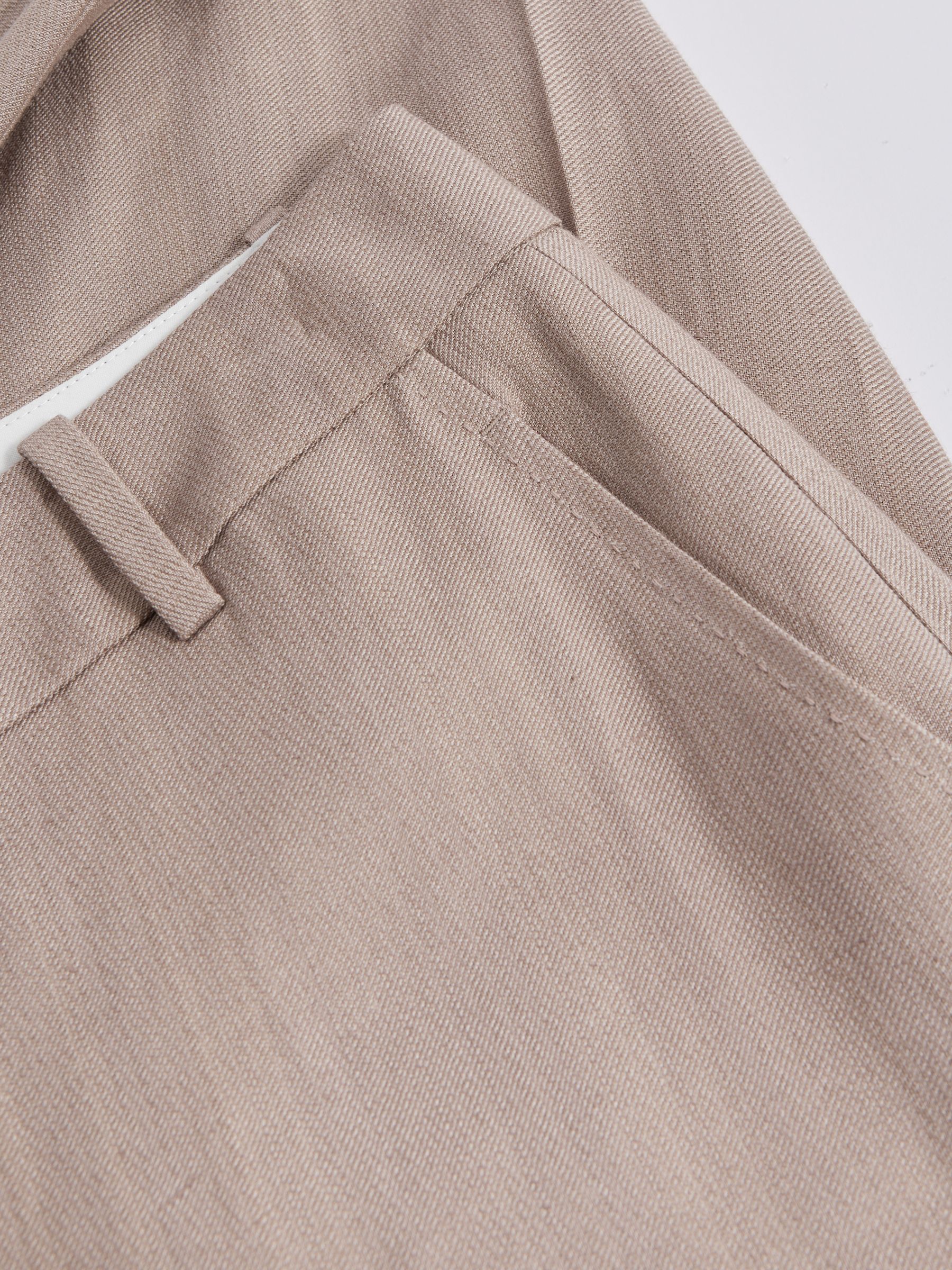 Atelier Tailored Wide Leg Suit Trousers With Linen in Pink - Image 5 of 5