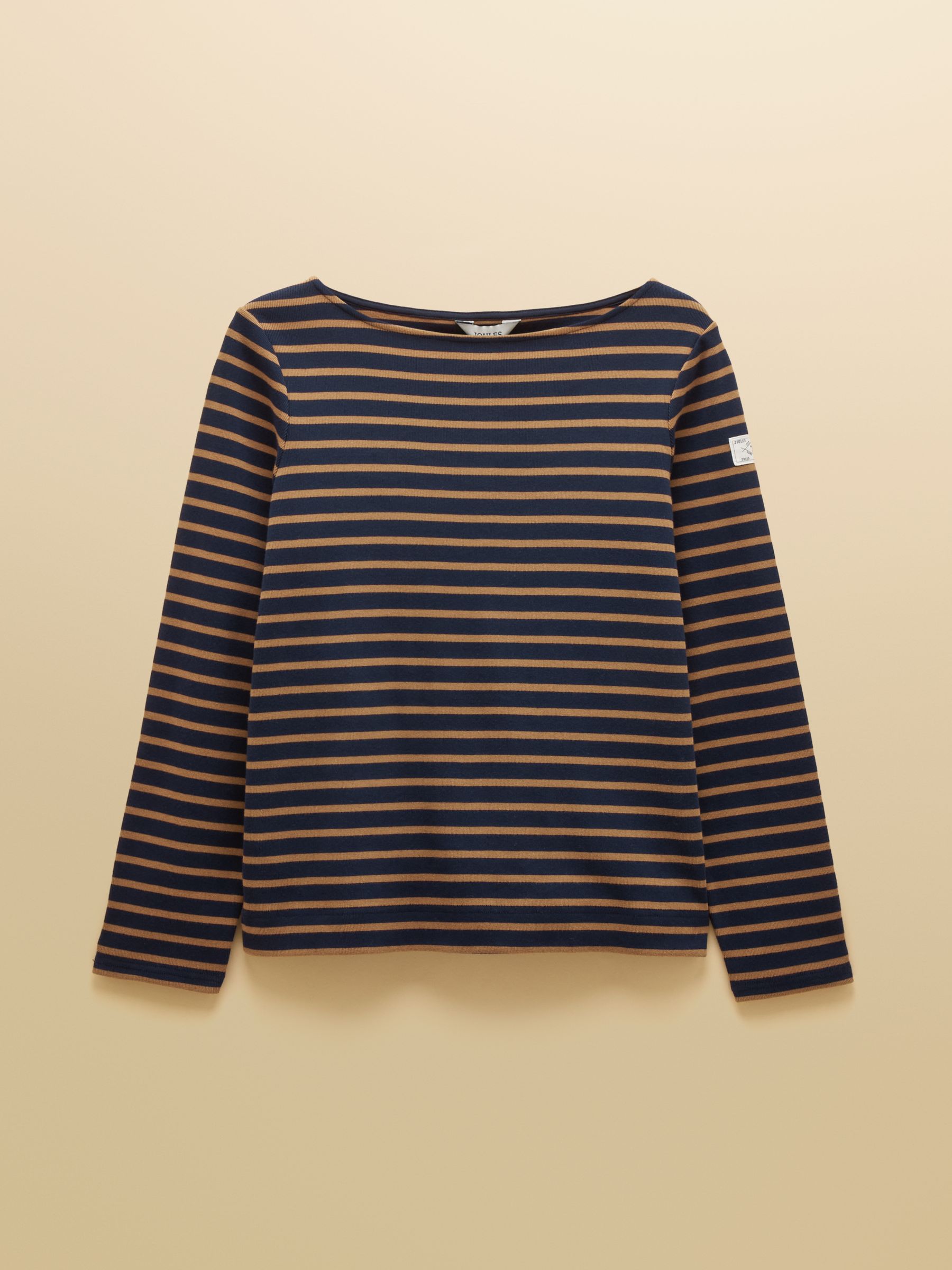 Harbour Navy & Tan Long Sleeve Striped Boat Neck Long Sleeve Breton Top - Image 7 of 7