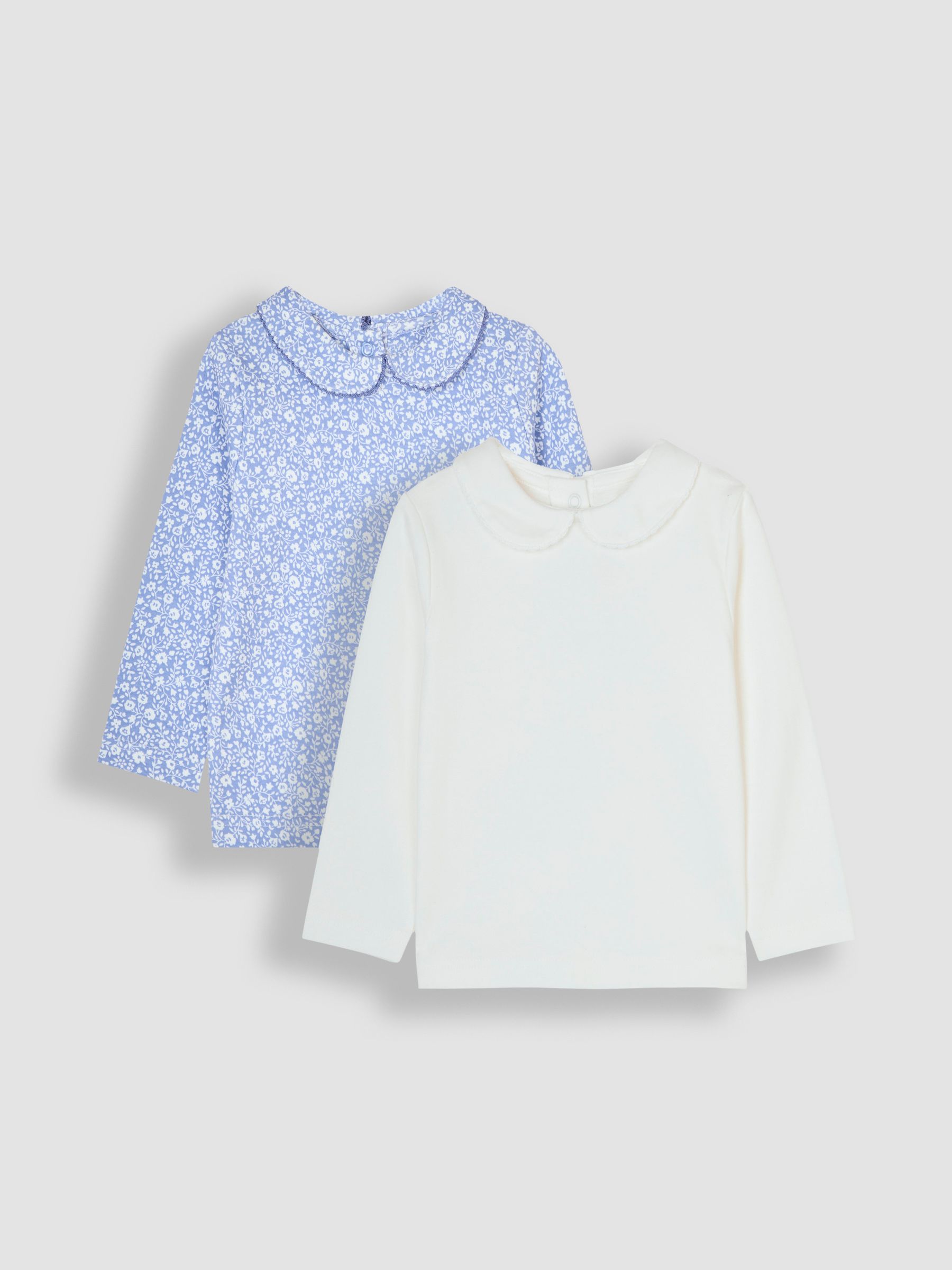 Blue 2-Pack Ditsy Floral Peter Pan Tops - Image 1 of 6