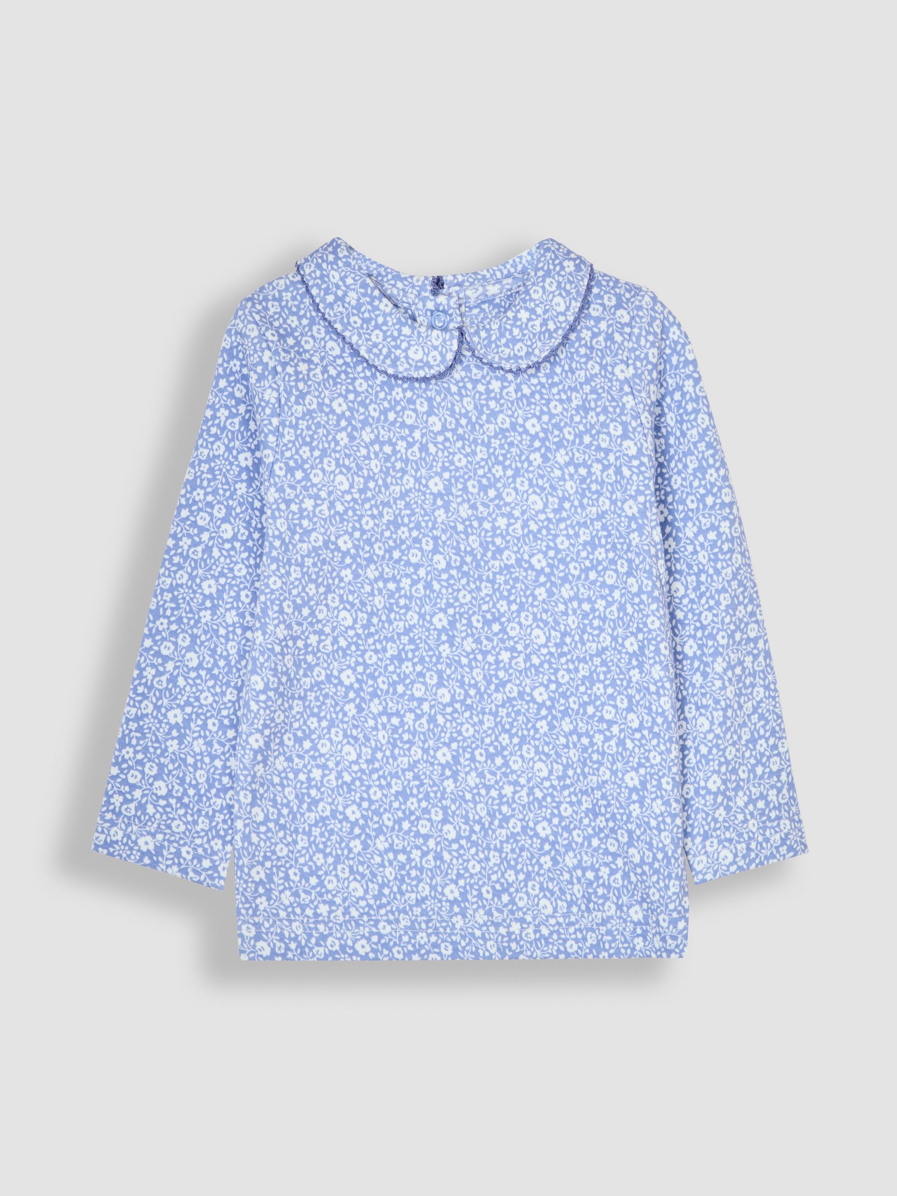 Blue 2-Pack Ditsy Floral Peter Pan Tops - Image 2 of 6