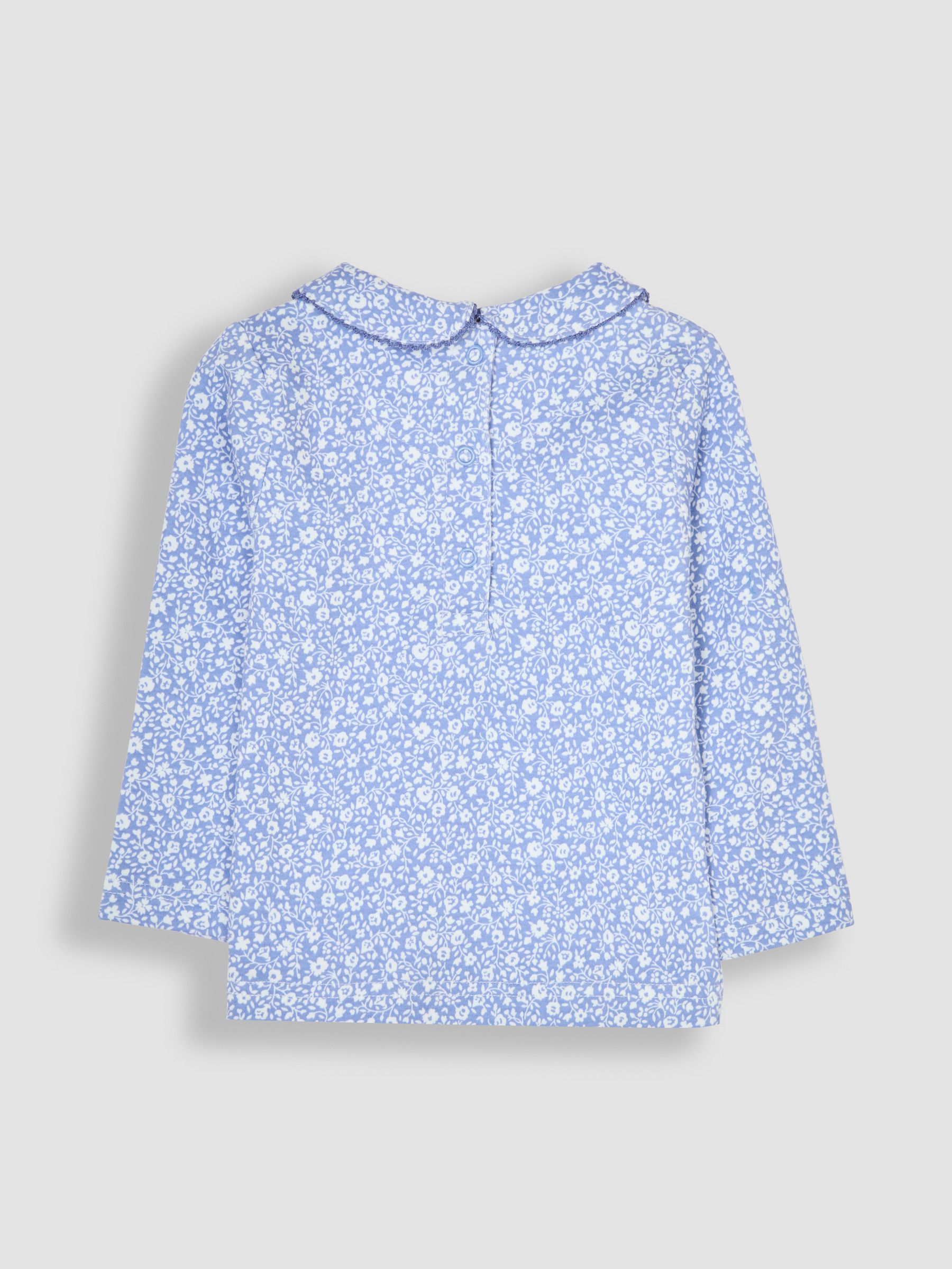 Blue 2-Pack Ditsy Floral Peter Pan Tops - Image 3 of 6
