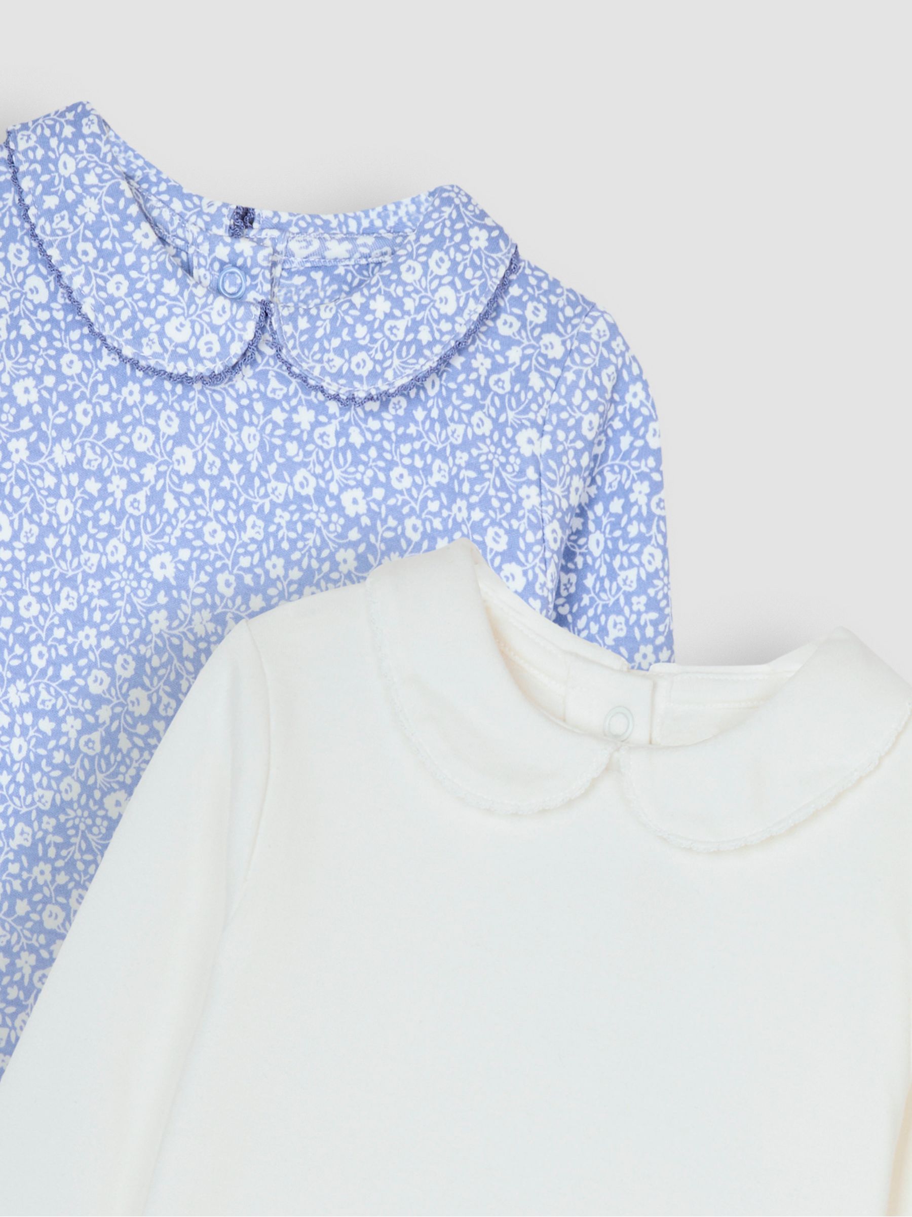 Blue 2-Pack Ditsy Floral Peter Pan Tops - Image 6 of 6