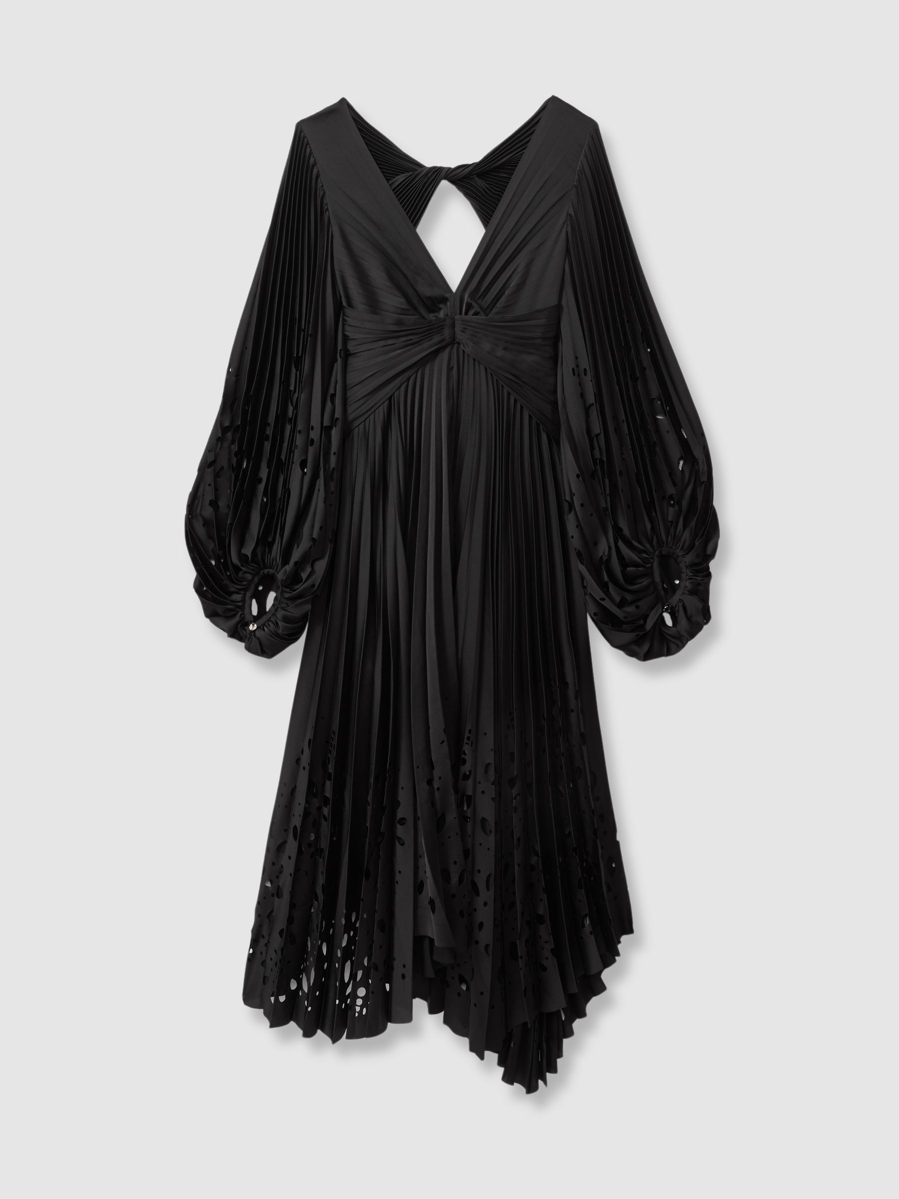Acler Balloon Sleeve Midi Dress in Black - Image 1 of 7