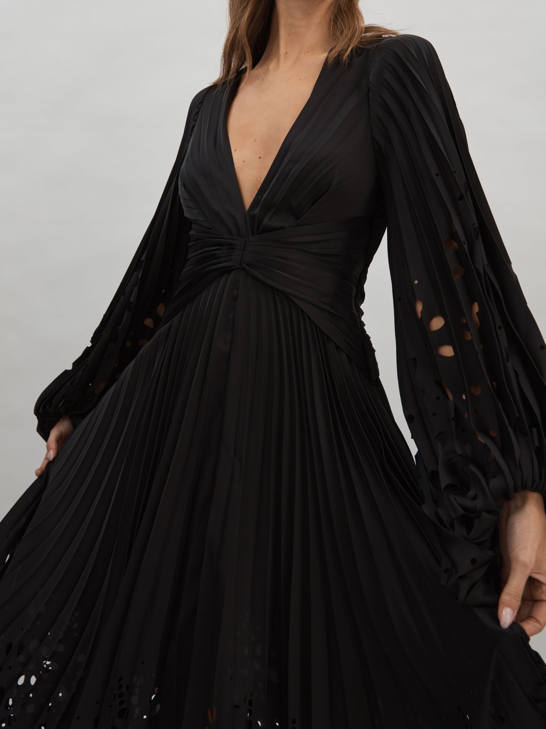 Acler Balloon Sleeve Midi Dress in Black - Image 4 of 7