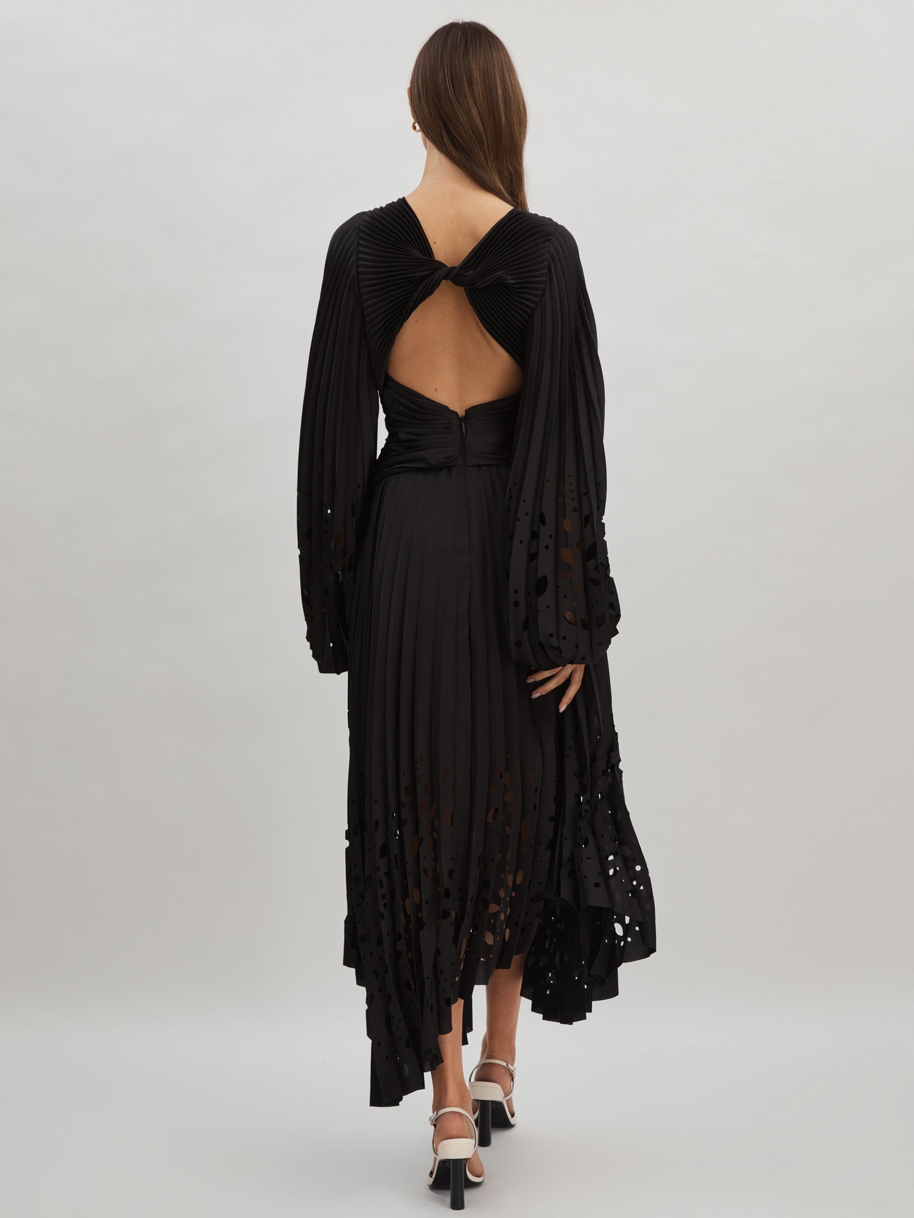 Acler Balloon Sleeve Midi Dress in Black - Image 5 of 7