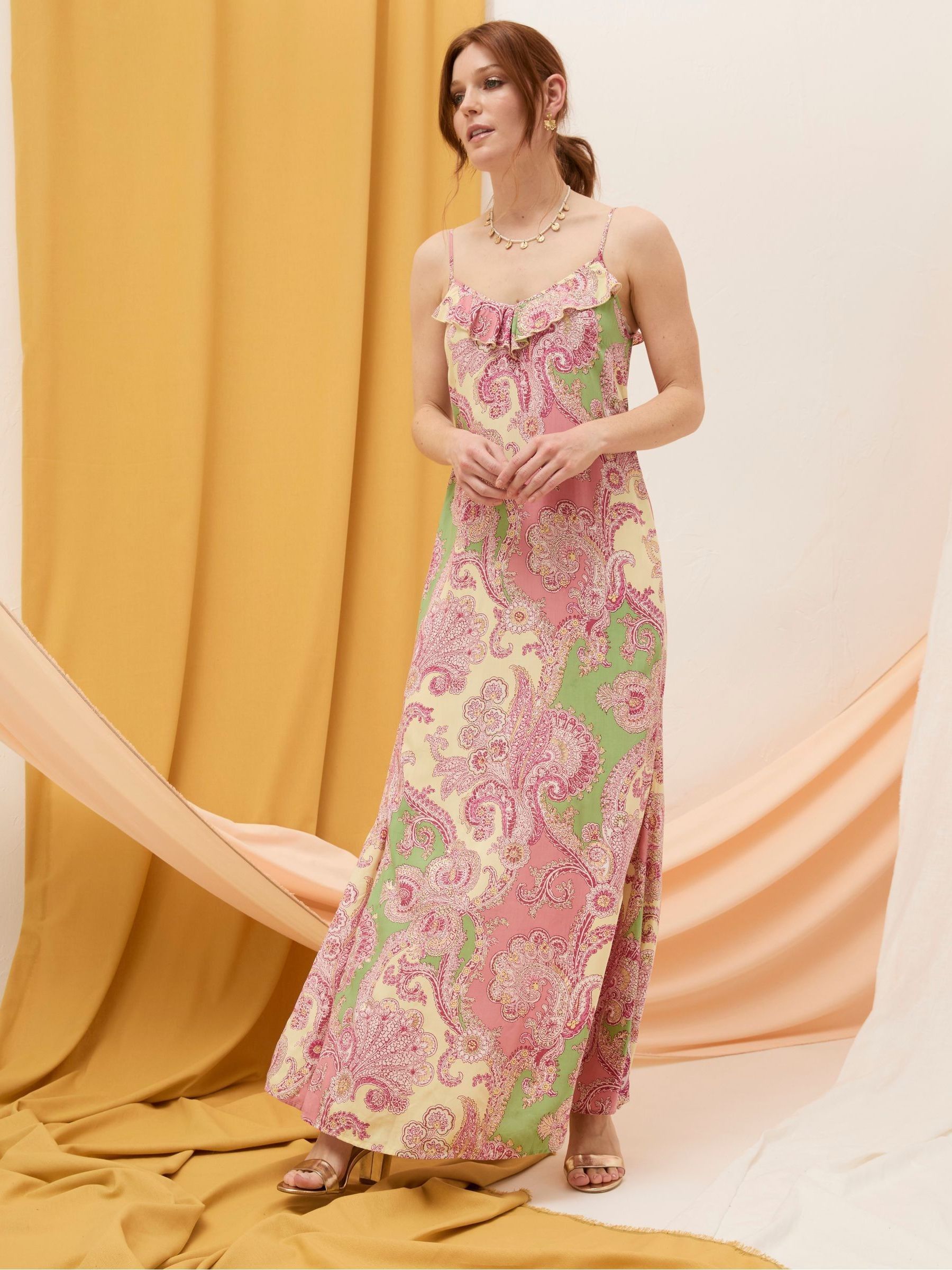Puri Pink Ornamental Maxi Dress - Image 1 of 7
