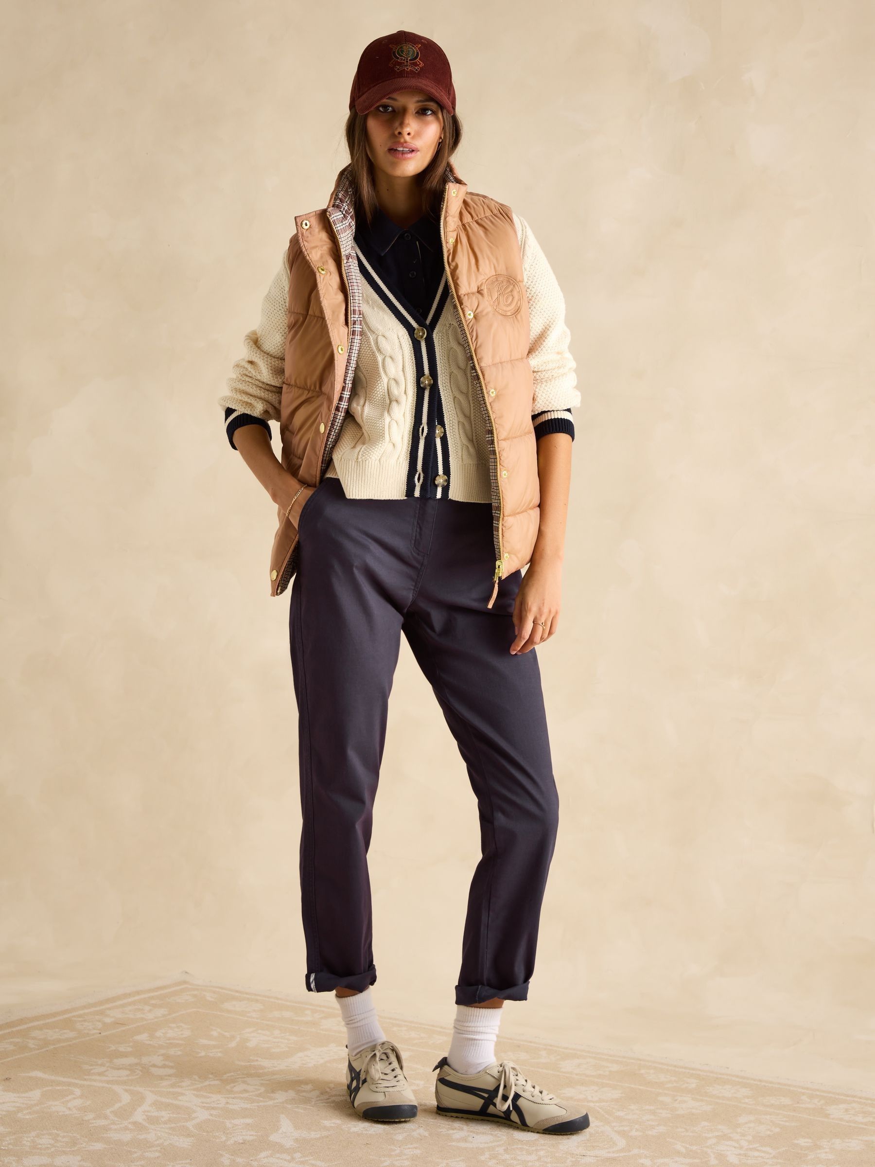 Tan Check Reversible Showerproof Gilet - Image 4 of 10