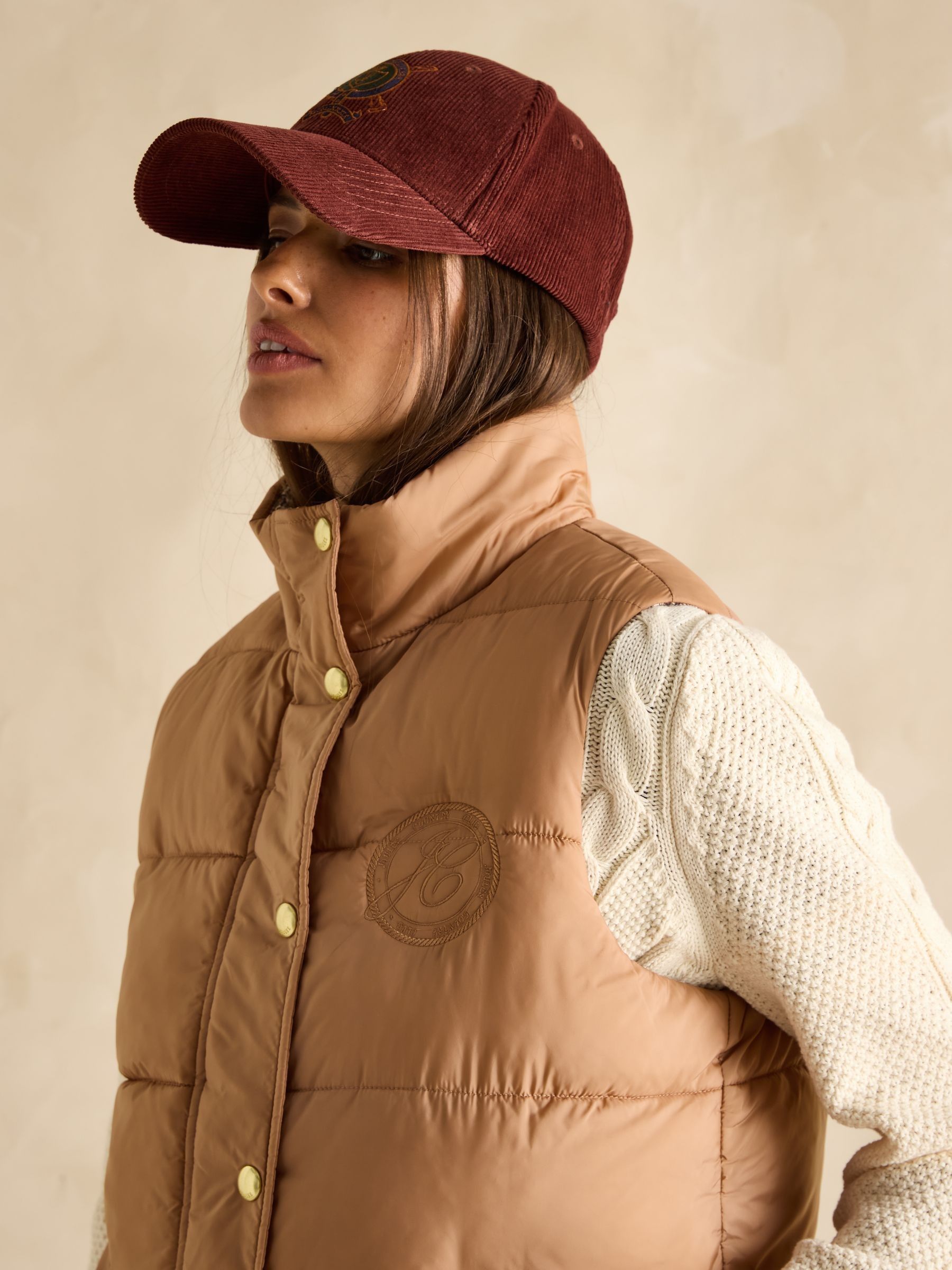 Tan Check Reversible Showerproof Gilet - Image 5 of 10