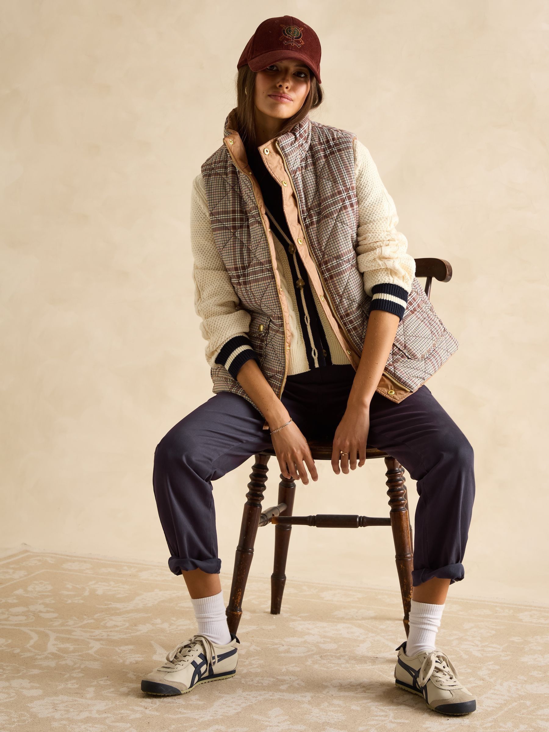 Tan Check Reversible Showerproof Gilet - Image 8 of 10