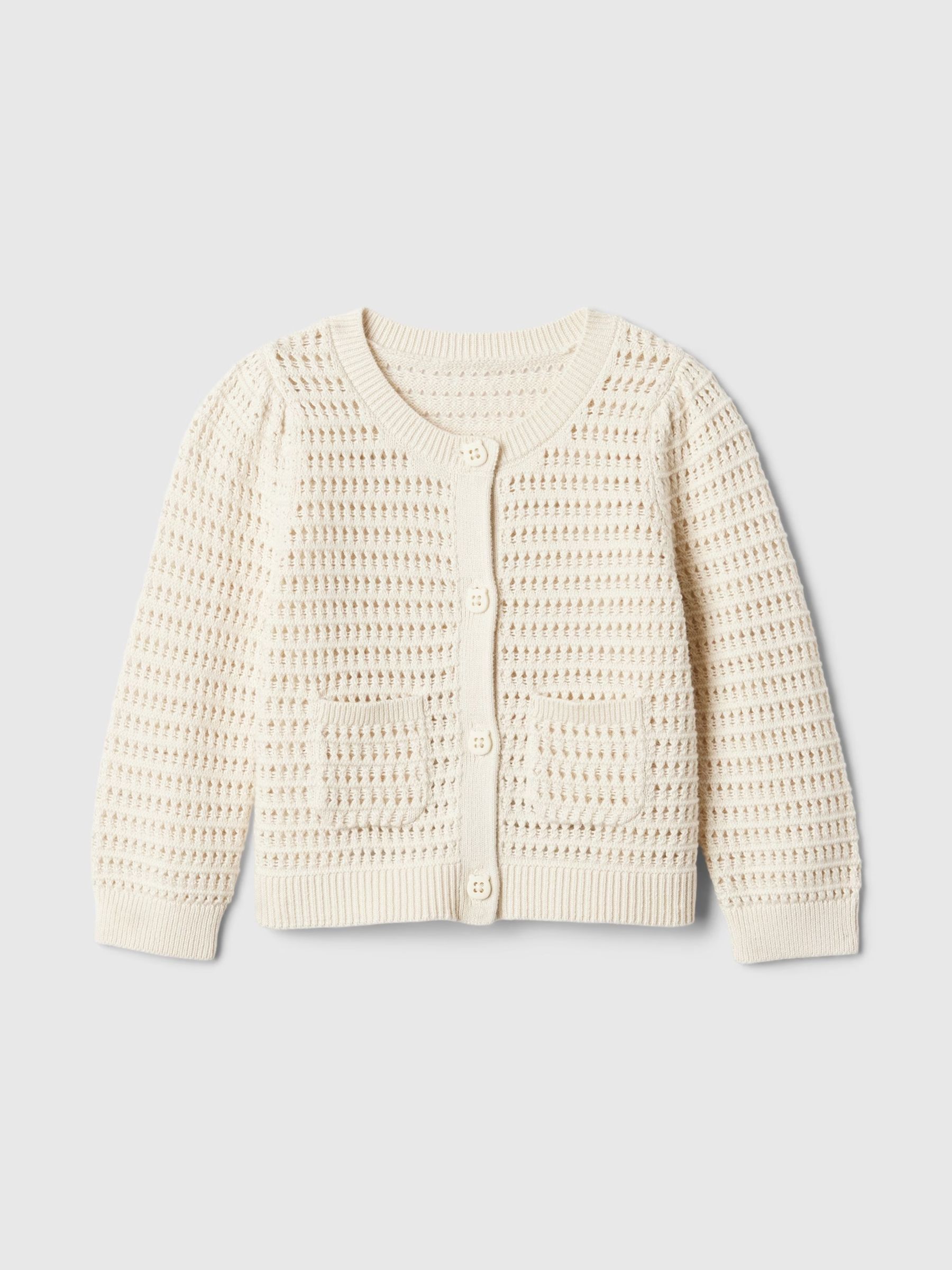Cream Crochet Baby Cardigan (Newborn-24mths) - Image 1 of 2