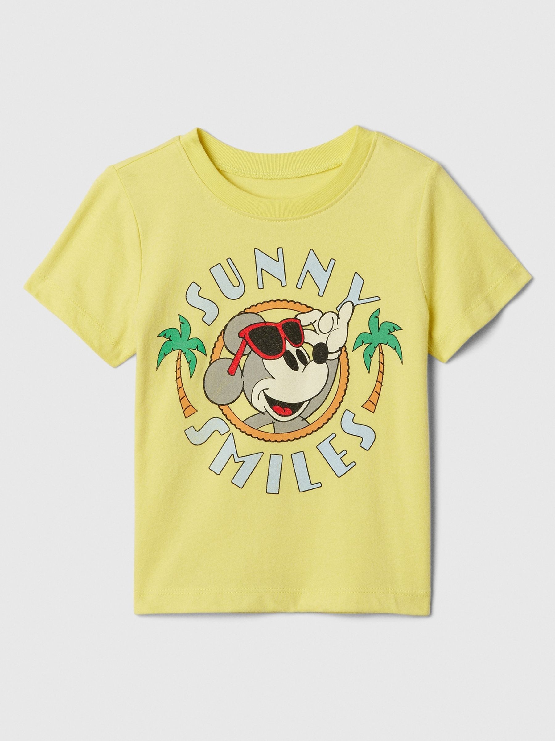 Yellow Disney Mickey Mouse Graphic Short Sleeve Crew Neck T-Shirt (Newborn-5yrs) - Image 1 of 1