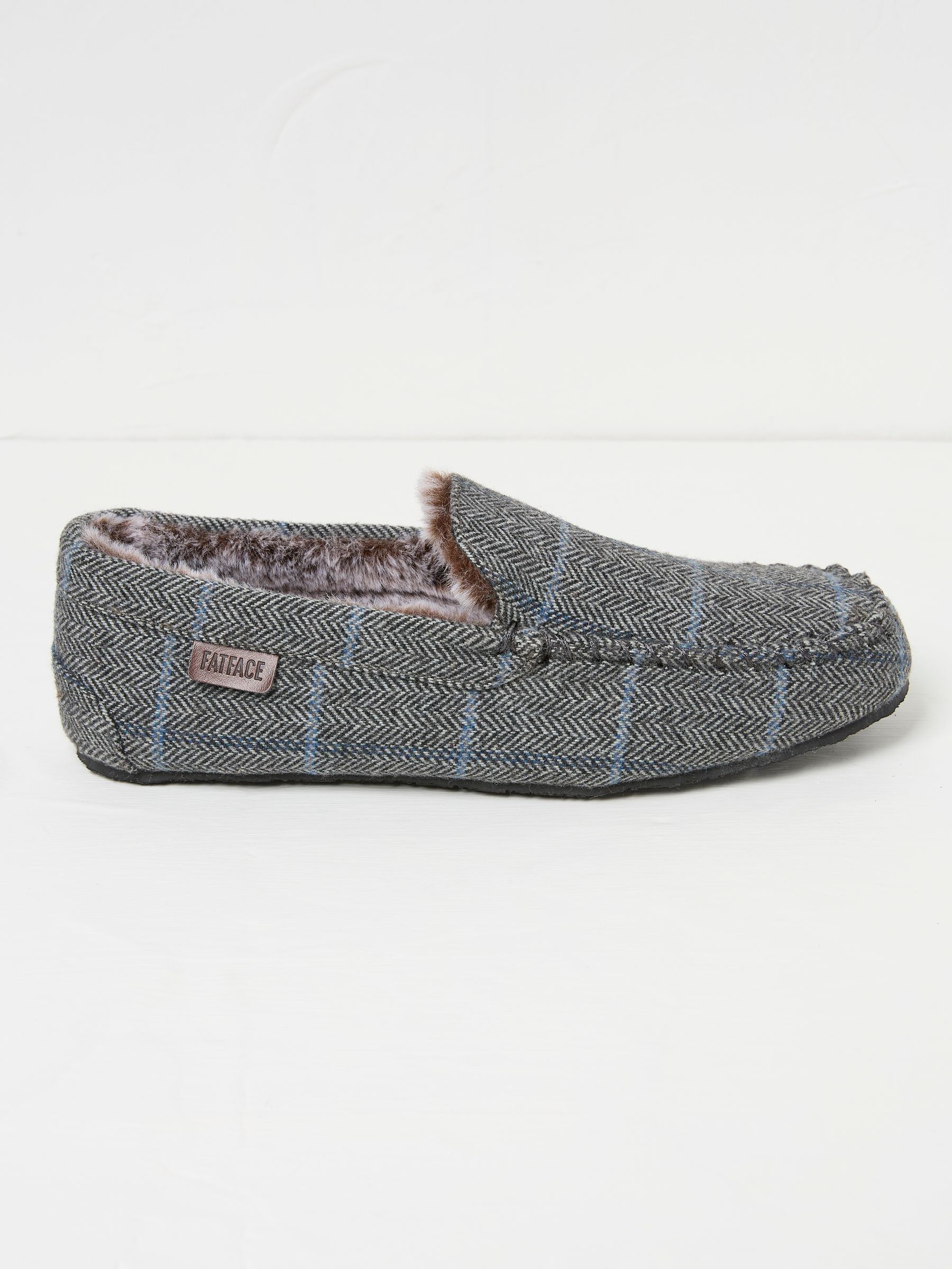 Noah Grey Check Moccasins - Image 1 of 3