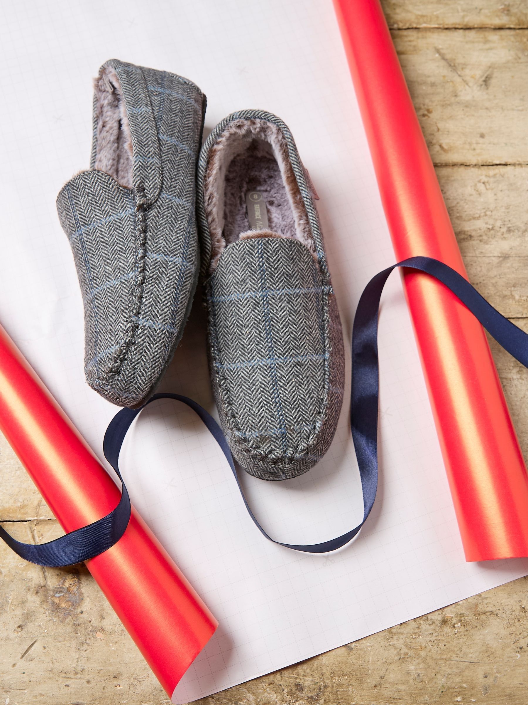 Noah Grey Check Moccasins - Image 3 of 3