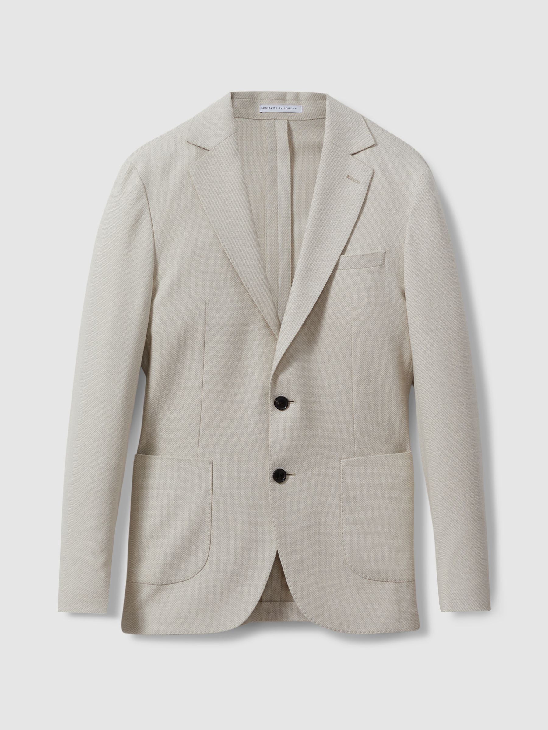 Single Breasted Blazer With Cotton in Stone - Image 2 of 10