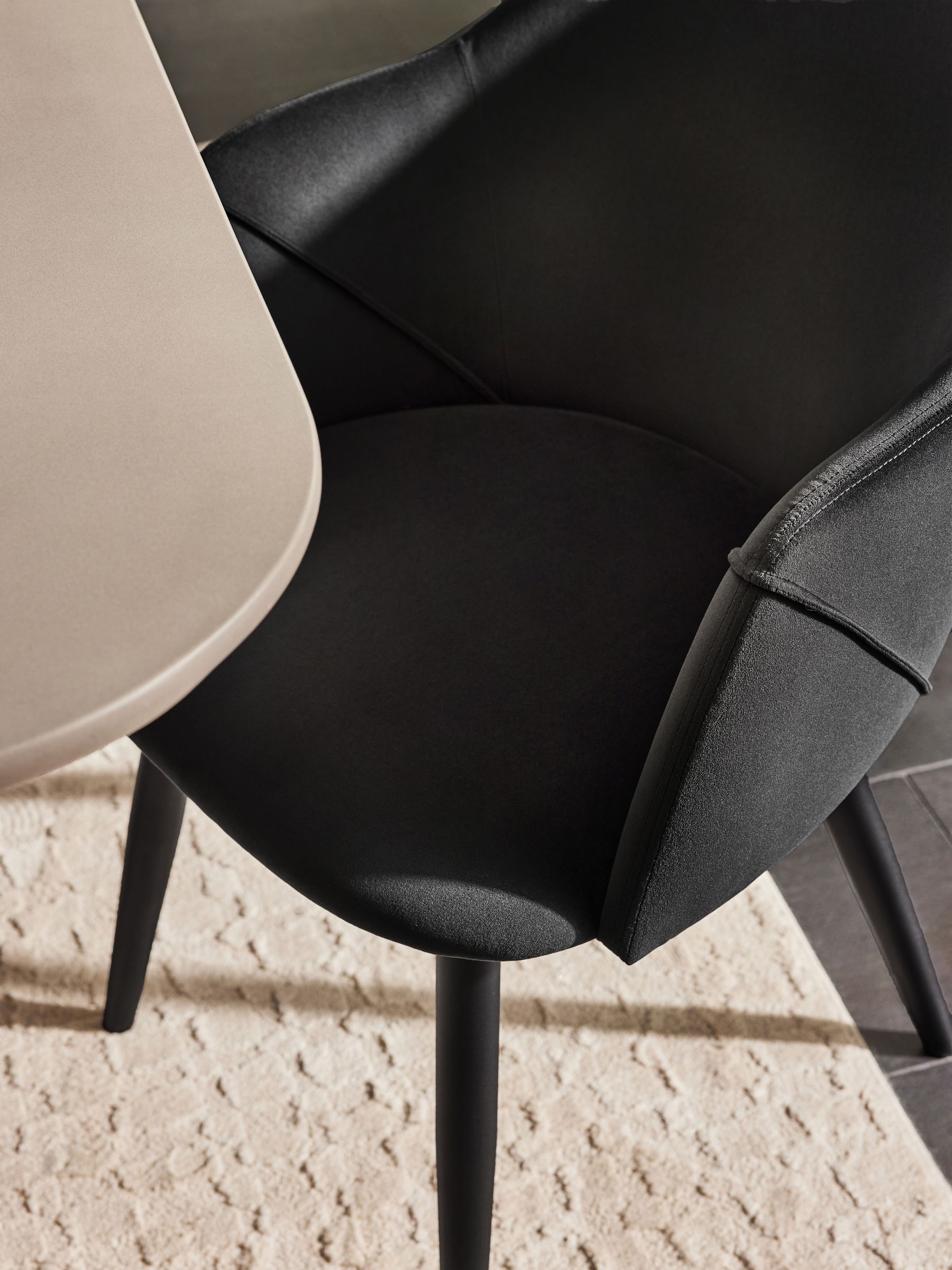 Set of 2 Lule Arm Dining Chairs in Charcoal Black - Image 3 of 3