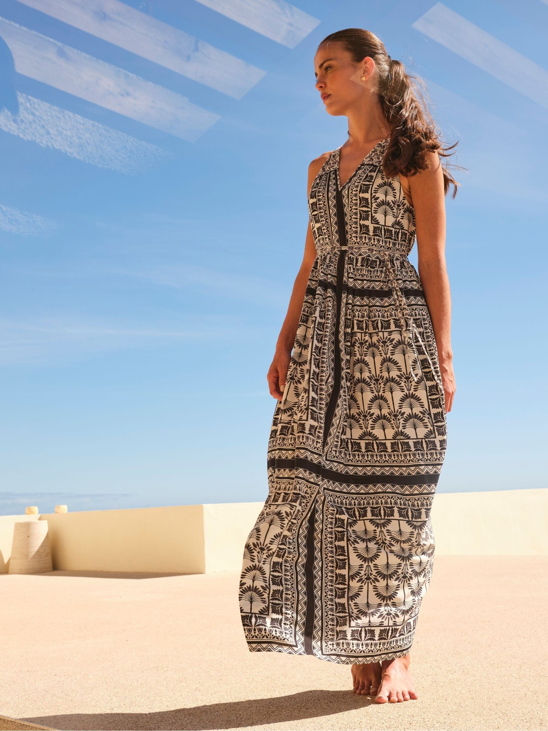 Maya Black Palace Scarf Maxi Dress - Image 1 of 9