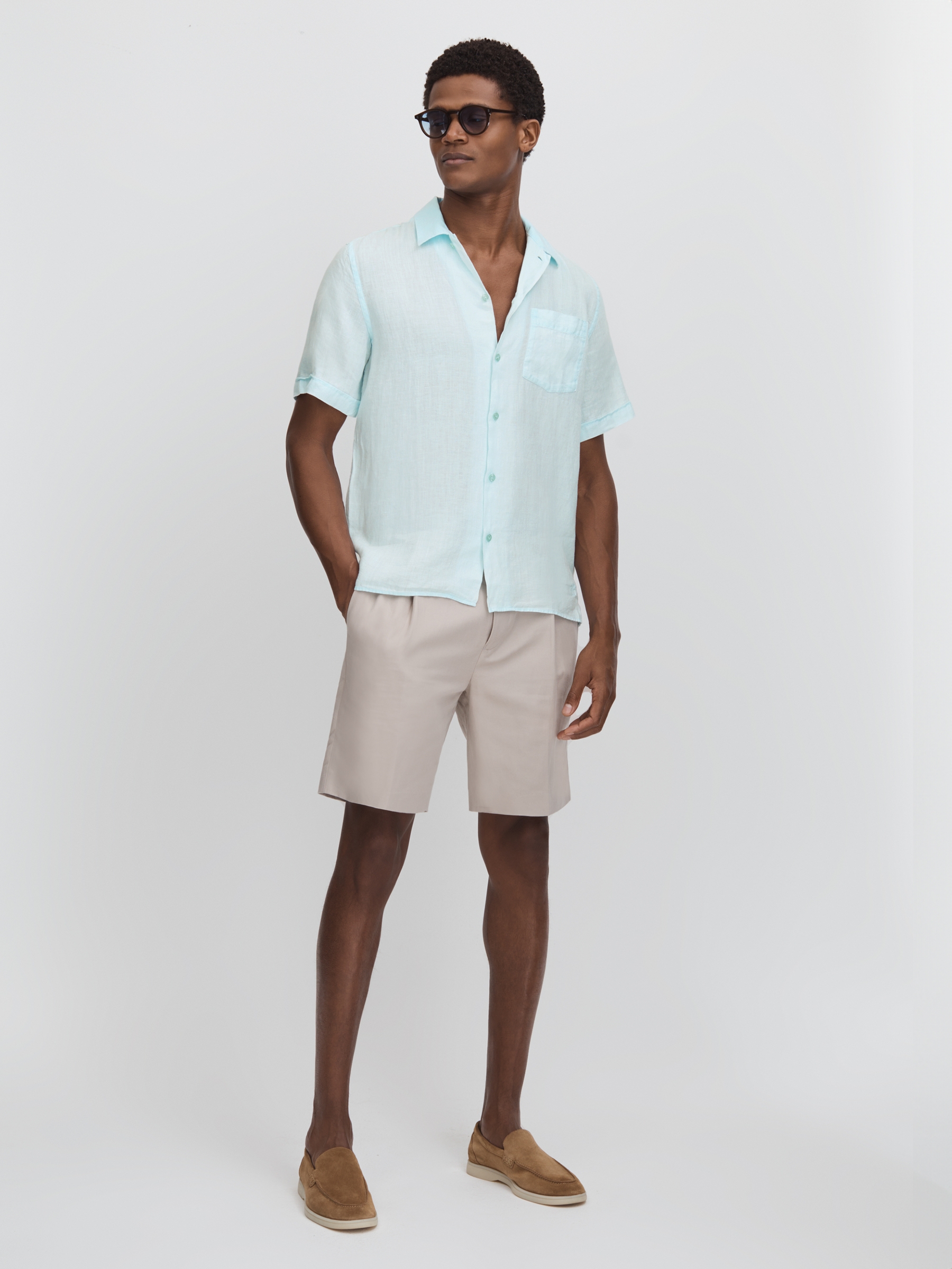 Vilebrequin Linen Shirt in Thalassa Blue Print - Image 3 of 6