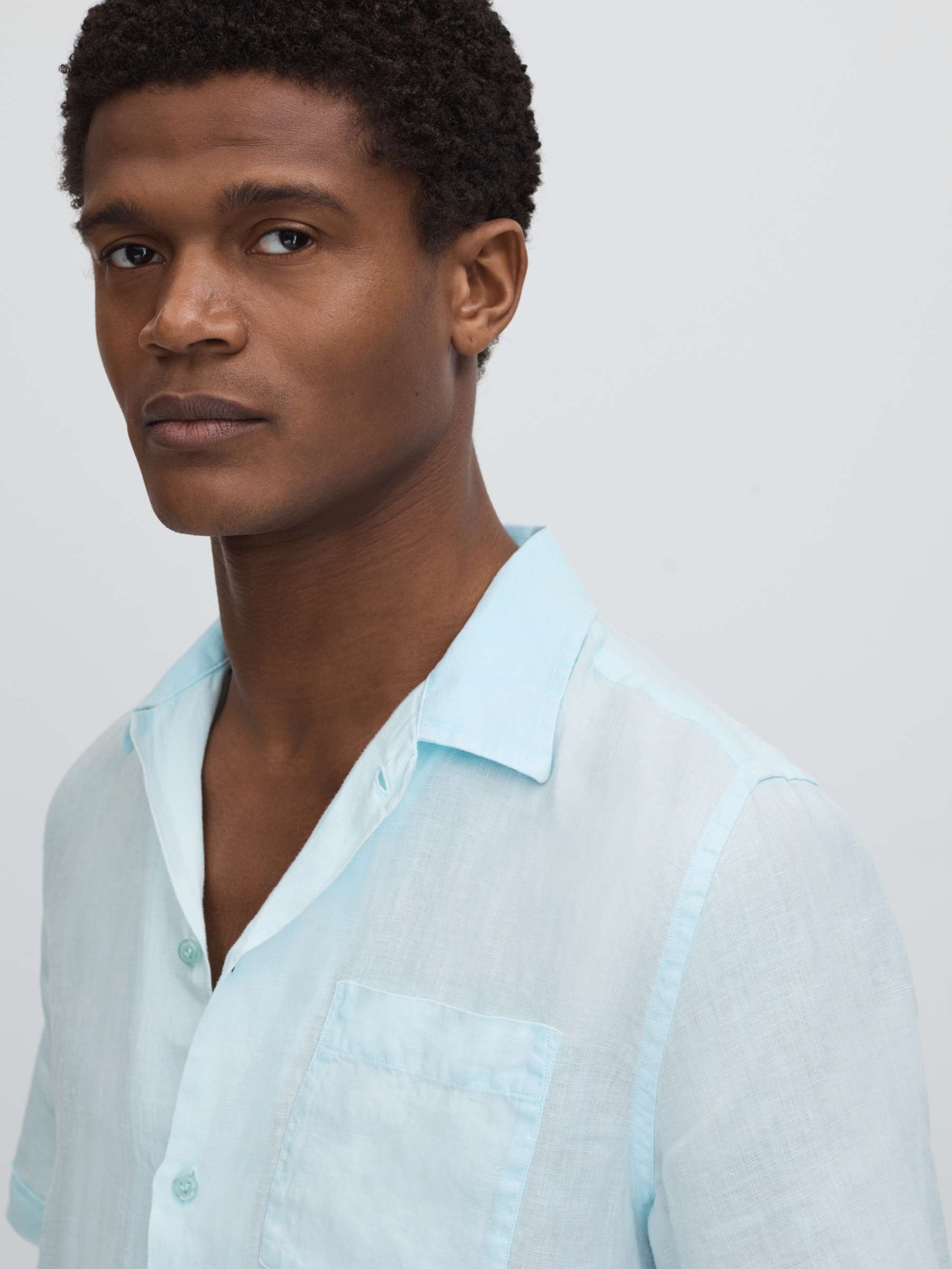 Vilebrequin Linen Shirt in Thalassa Blue Print - Image 4 of 6