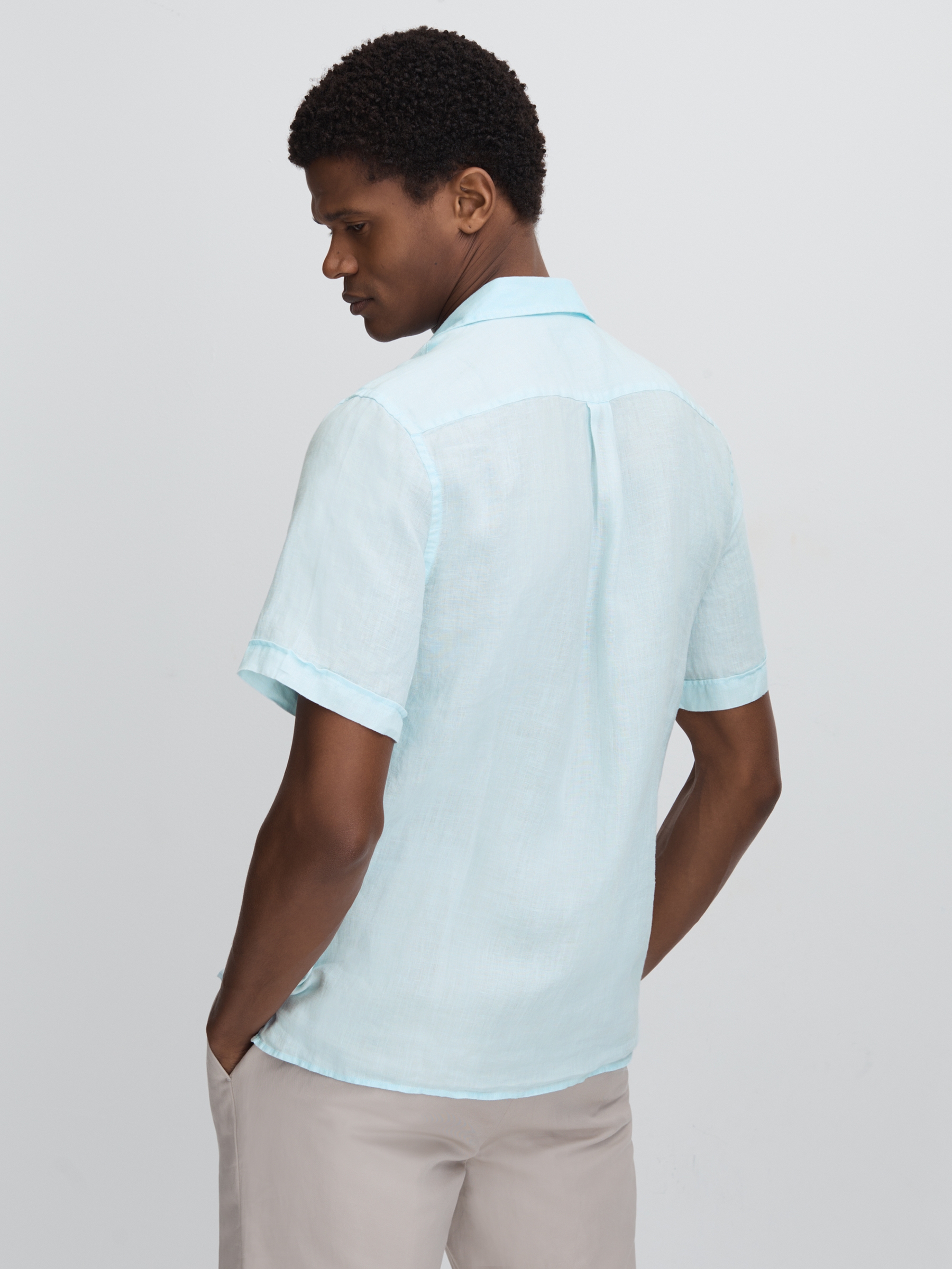Vilebrequin Linen Shirt in Thalassa Blue Print - Image 5 of 6