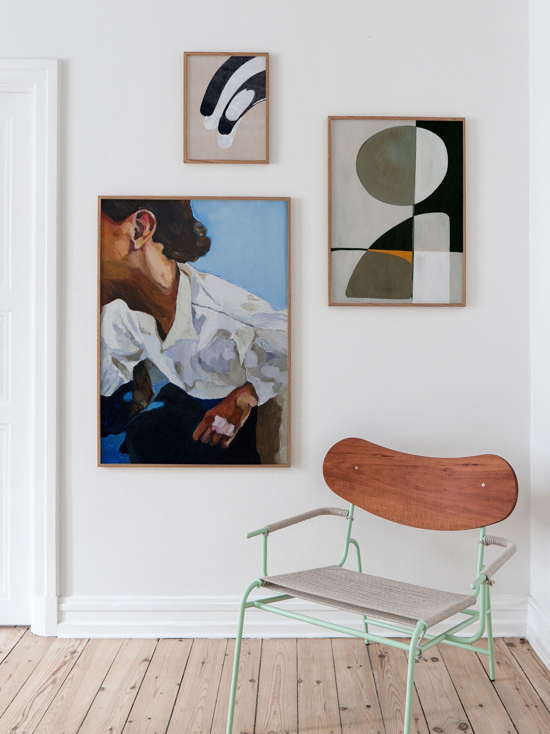 Paper Collective Blue The Man I Met At A Bar Framed Wall Art Print in Natural Oak Frame - Image 3 of 4