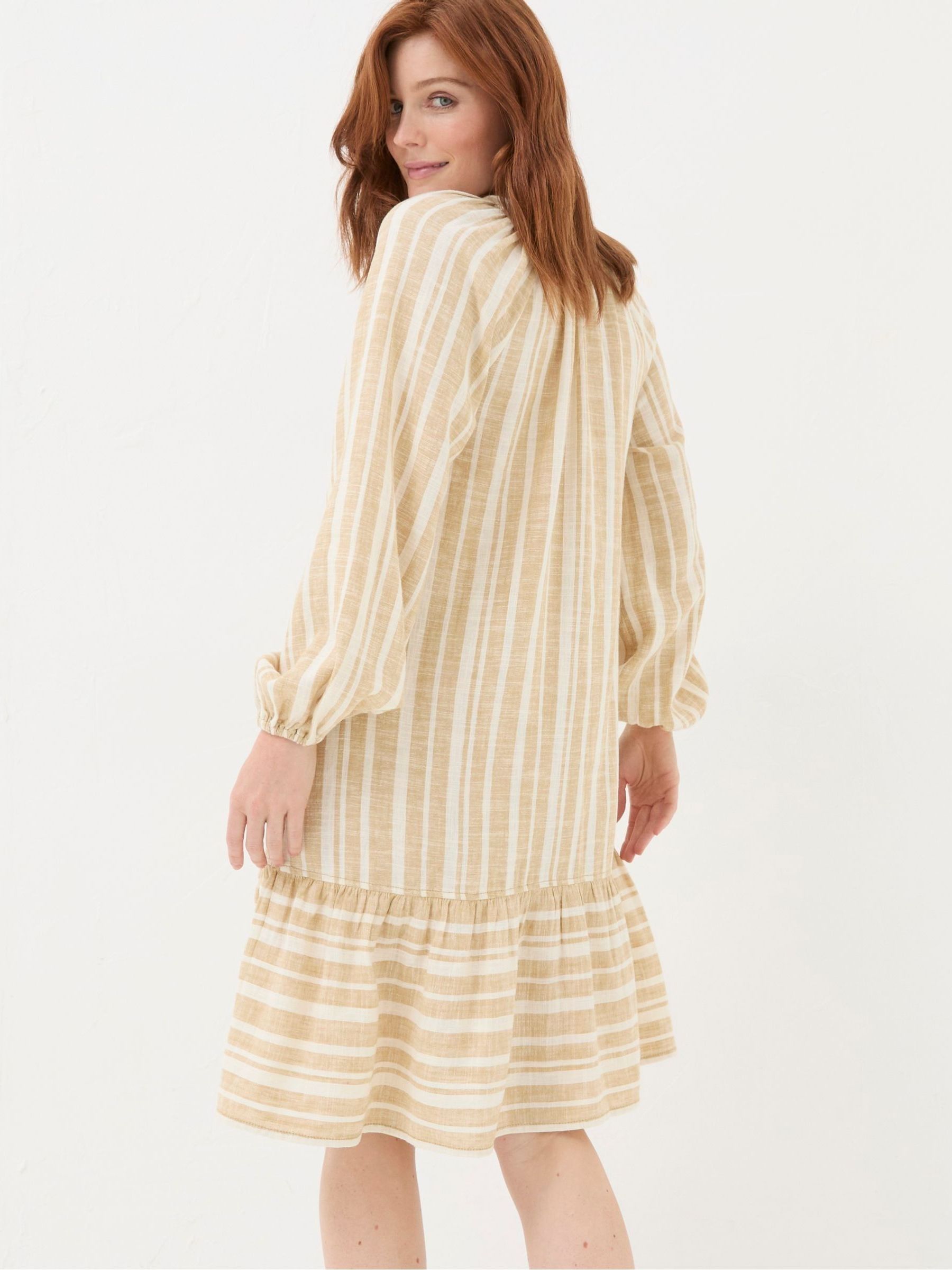 Amy Natural Linen Blend Stripe Dress - Image 2 of 7
