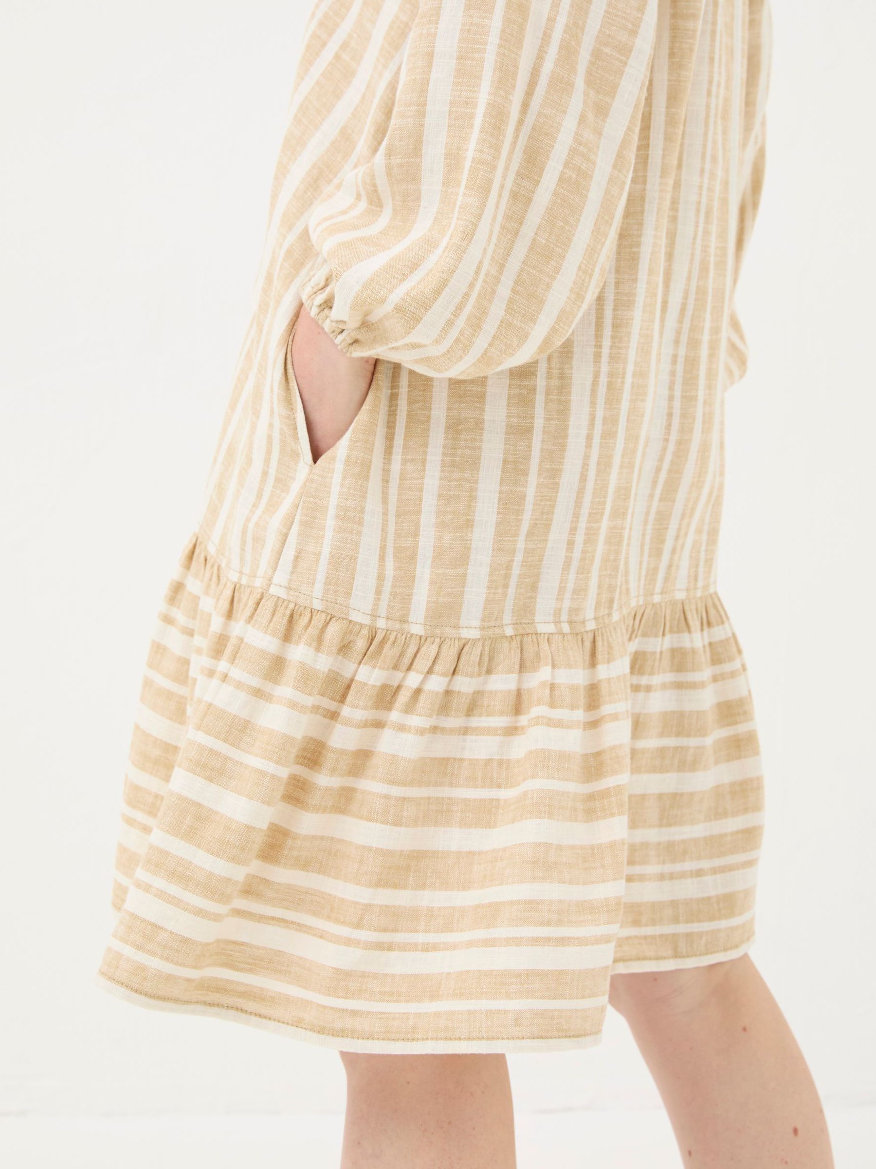 Amy Natural Linen Blend Stripe Dress - Image 6 of 7