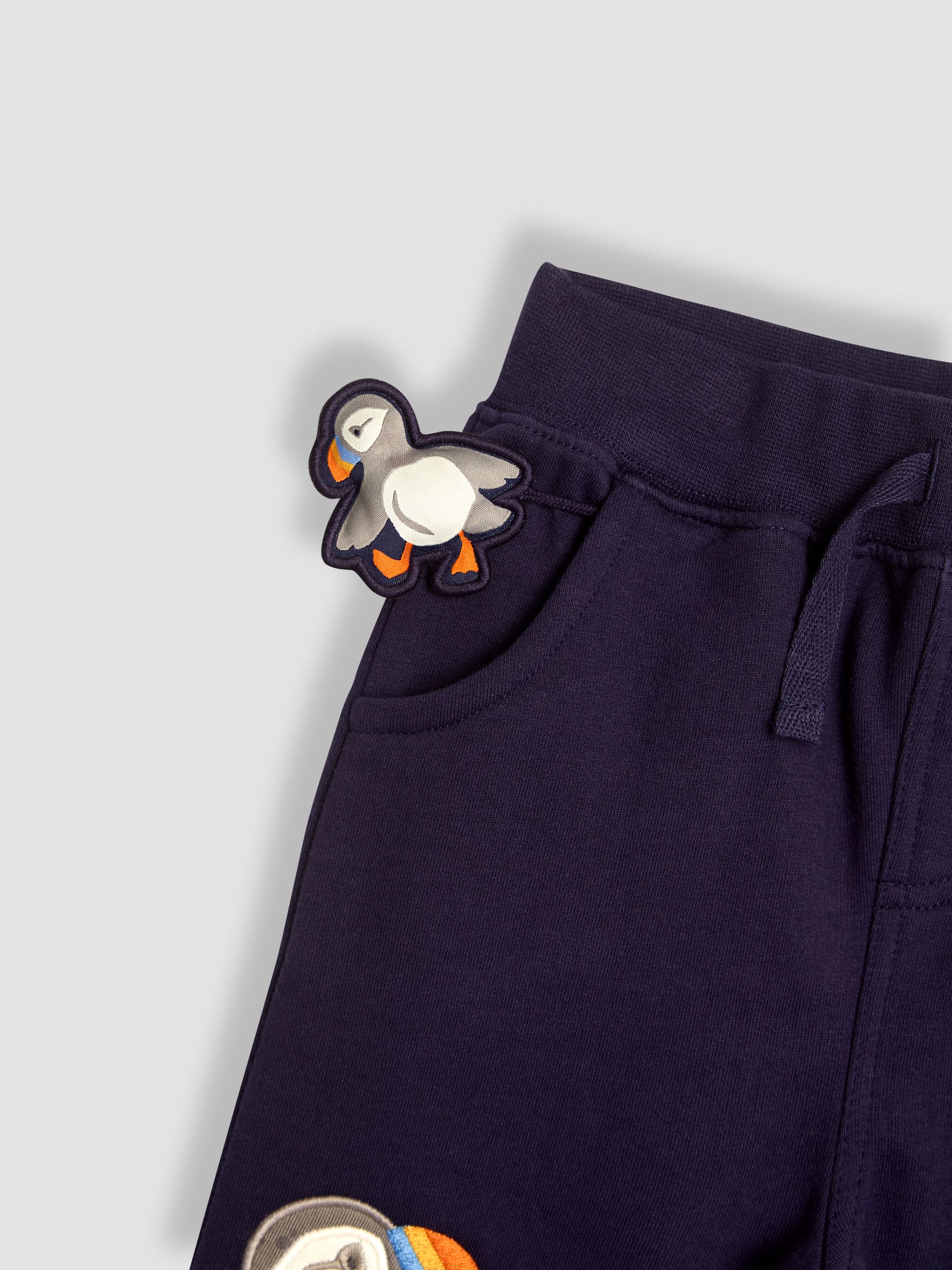 Navy Blue Puffin Appliqué Pet in Pocket Joggers - Image 4 of 4