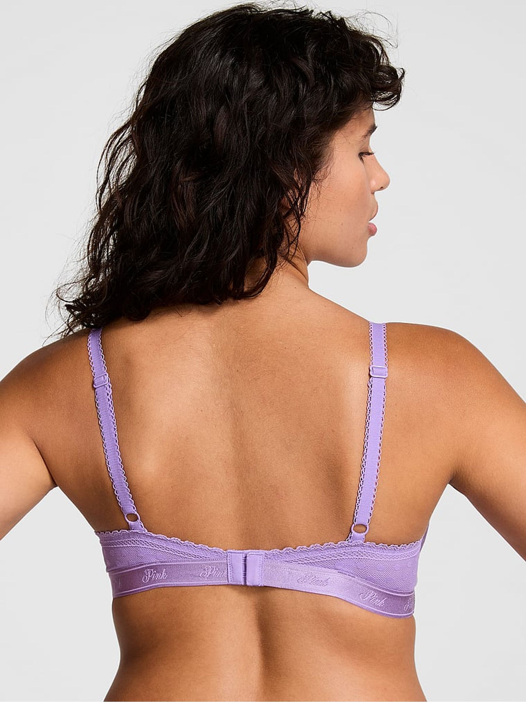 Wysteria Purple Dainty Dot Balcony Lace Bra - Image 2 of 3