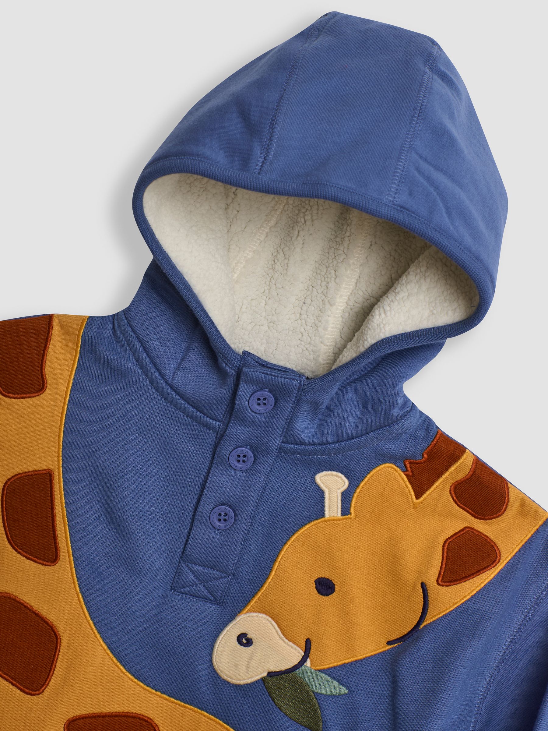 Blue Giraffe Giraffe Appliqué Cosy Hooded Sweatshirt - Image 3 of 3