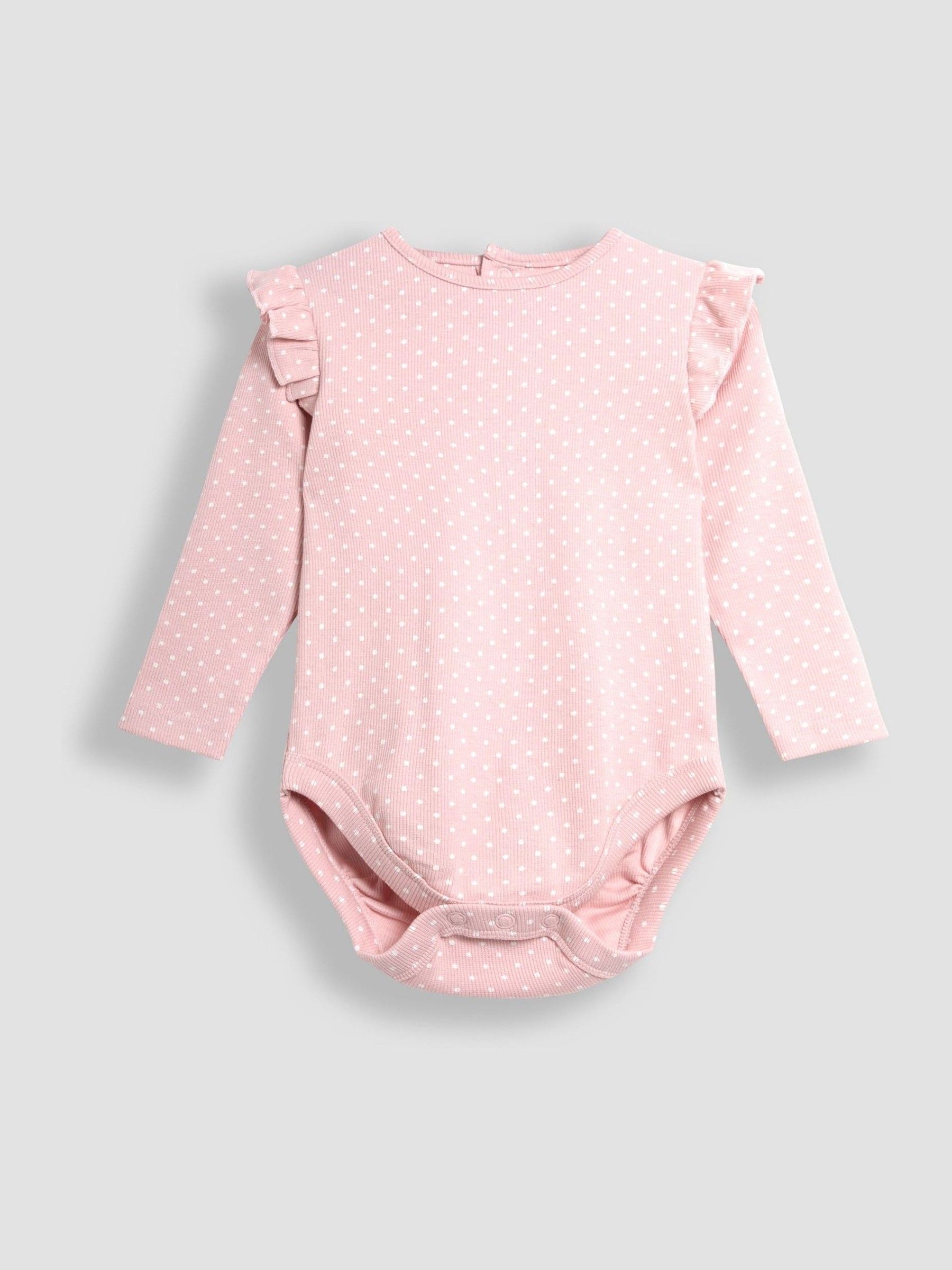 Pink Floral & Spot Round Neck Rib Bodies 2 Pack - Image 4 of 7