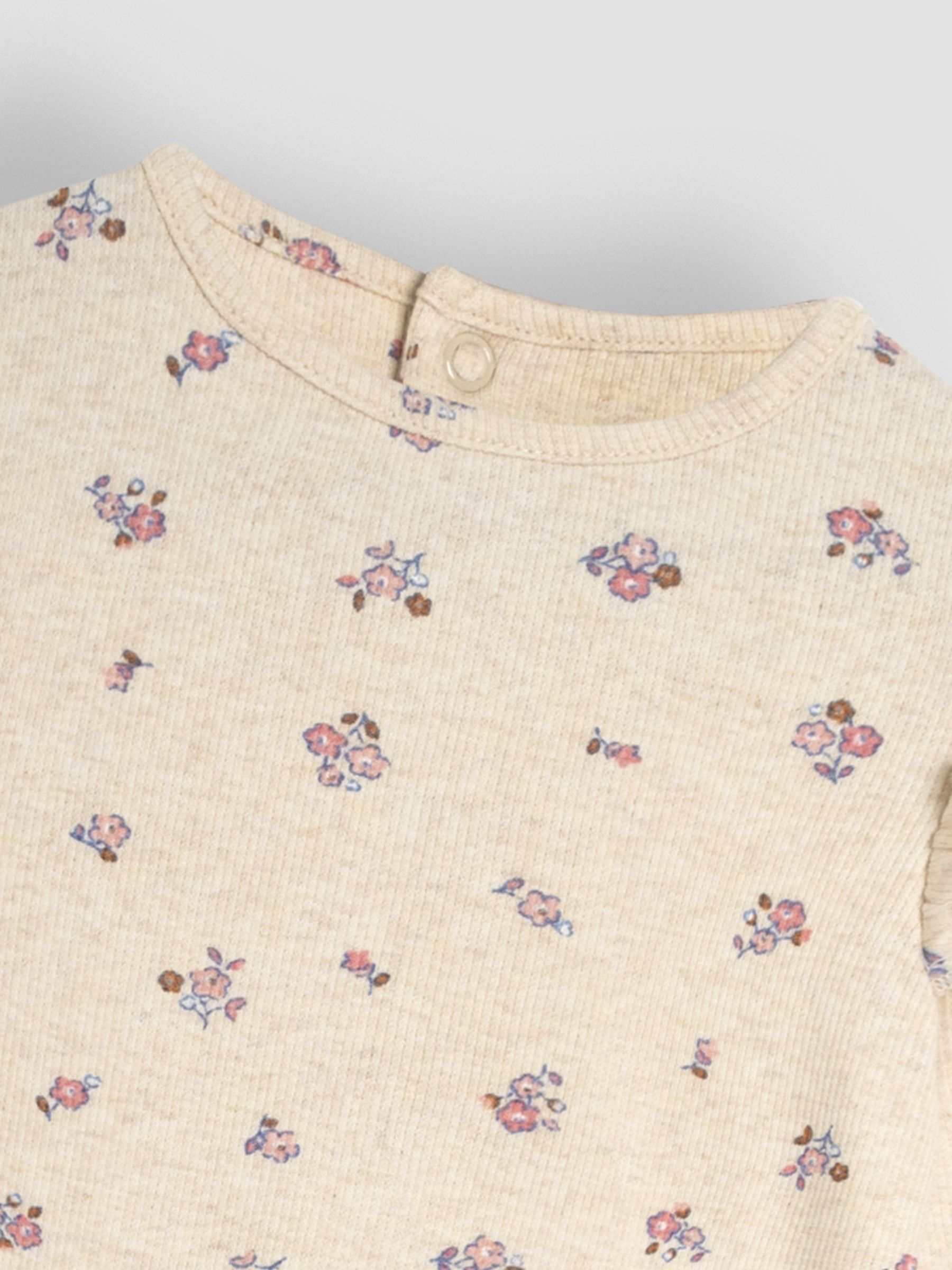 Pink Floral & Spot Round Neck Rib Bodies 2 Pack - Image 6 of 7