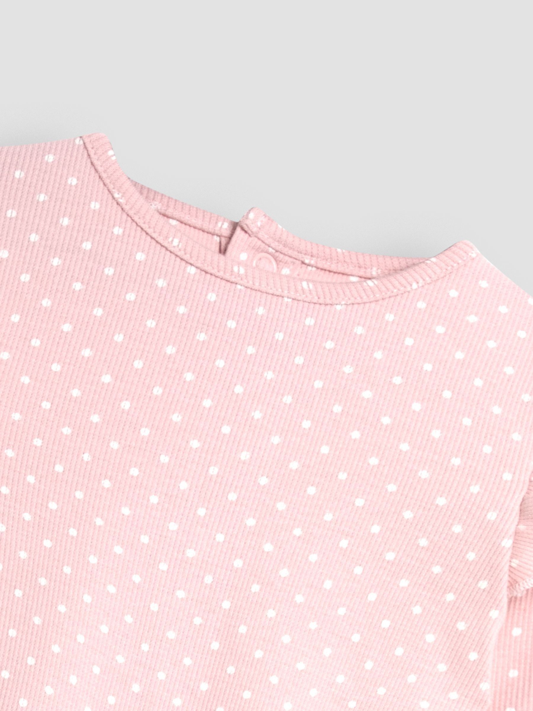Pink Floral & Spot Round Neck Rib Bodies 2 Pack - Image 7 of 7