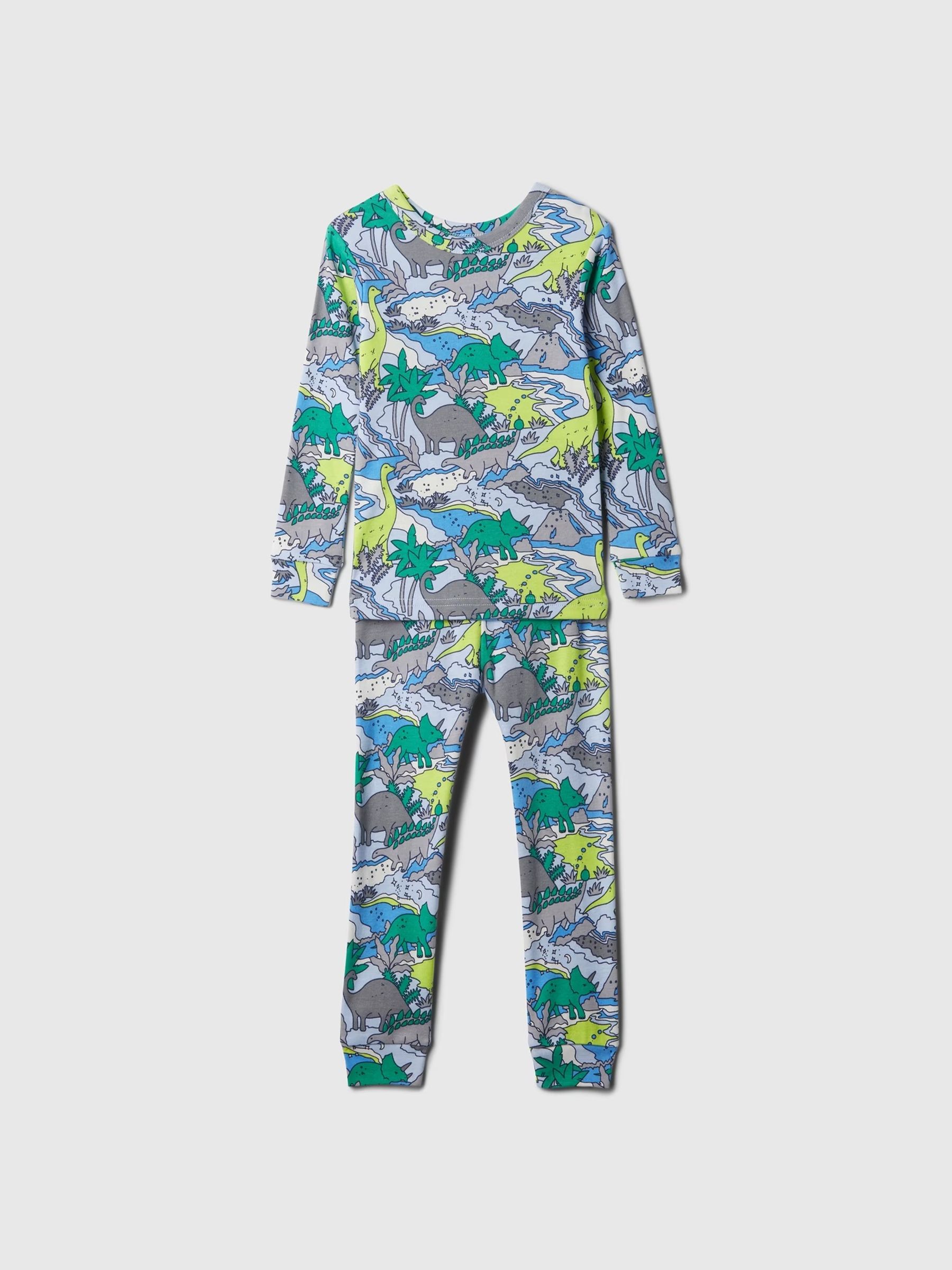 Grey Dino Organic Cotton Long Sleeve Pyjama Set (12mths-5yrs) - Image 1 of 1