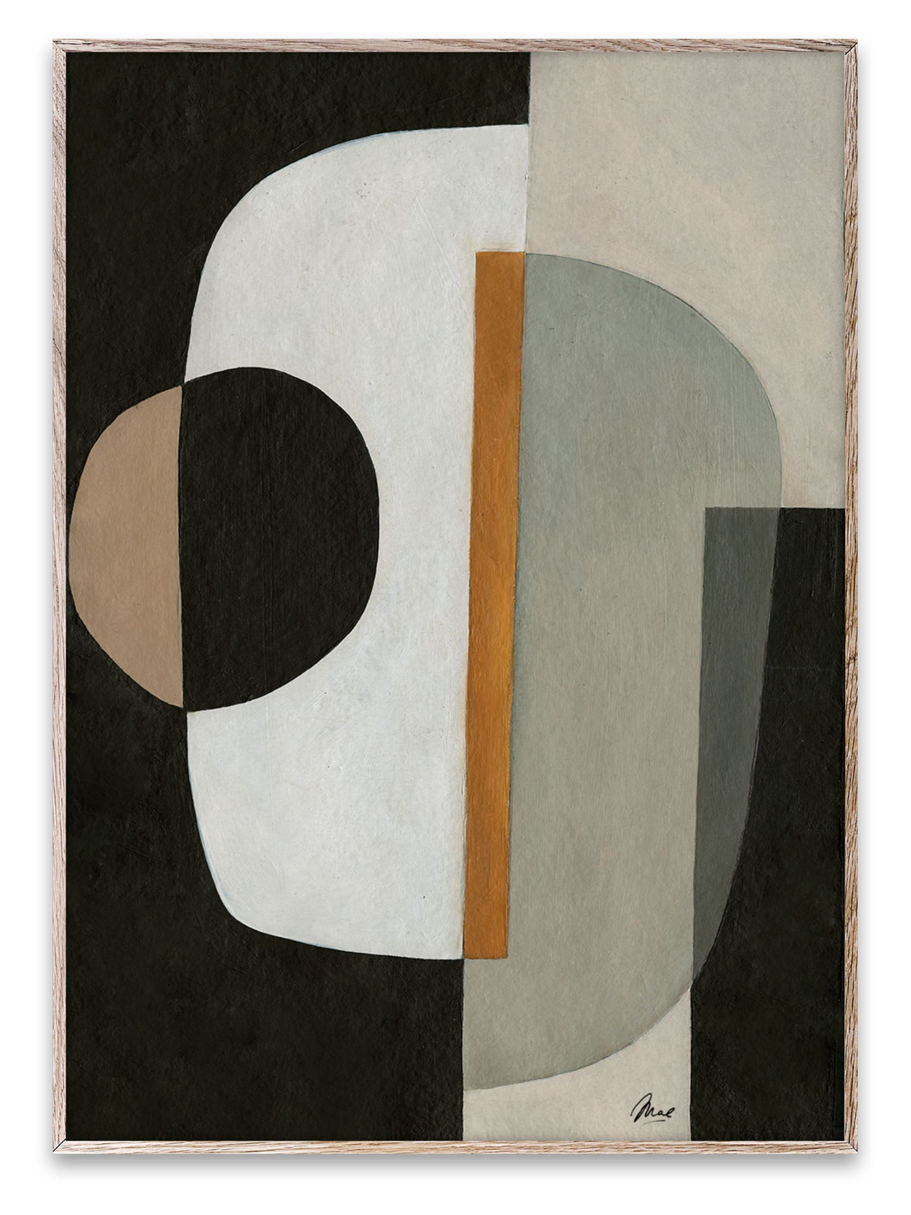 Paper Collective Grey The Voice Within 01 Framed Wall Art Print in Natural Oak Frame - Image 3 of 4