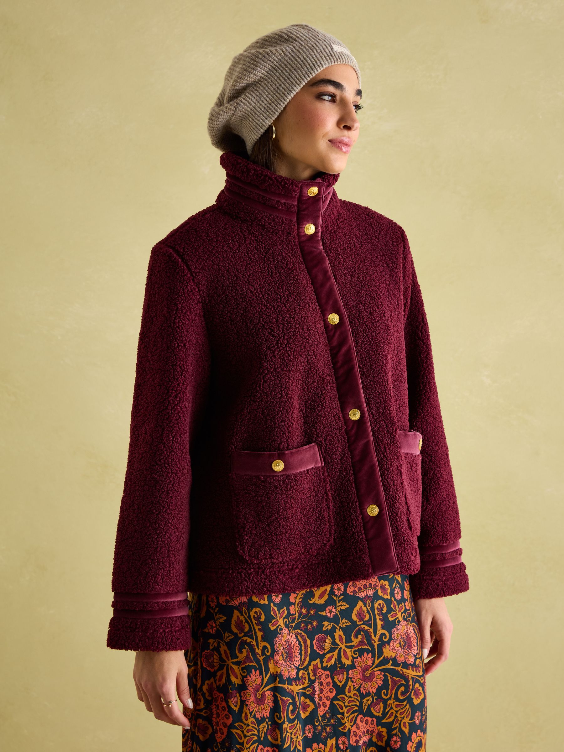 Fleur Red Fleece Jacket - Image 1 of 8