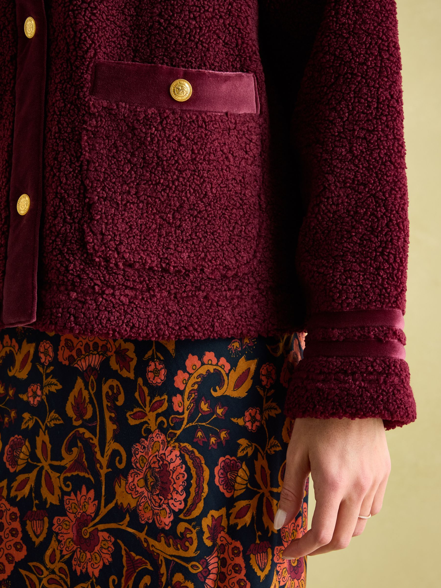 Fleur Red Fleece Jacket - Image 4 of 8