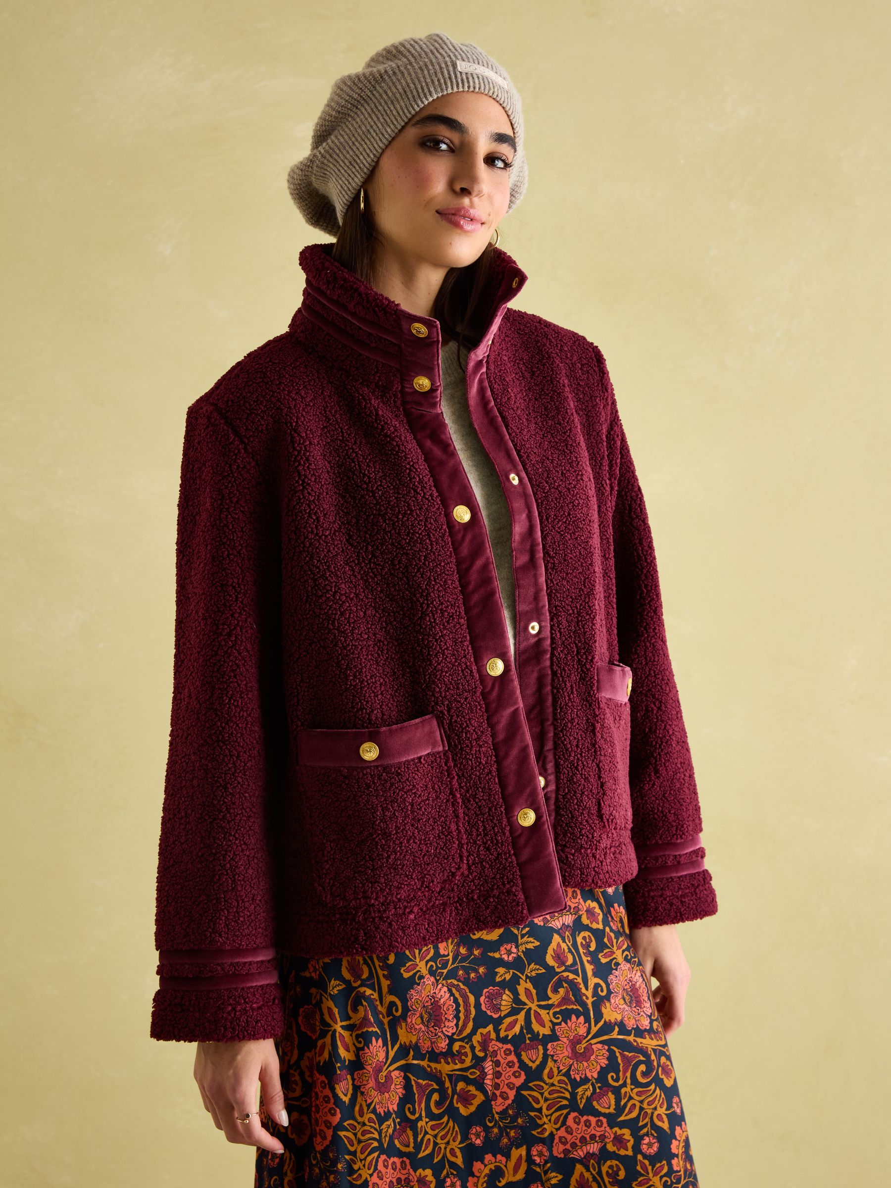 Fleur Red Fleece Jacket - Image 6 of 8