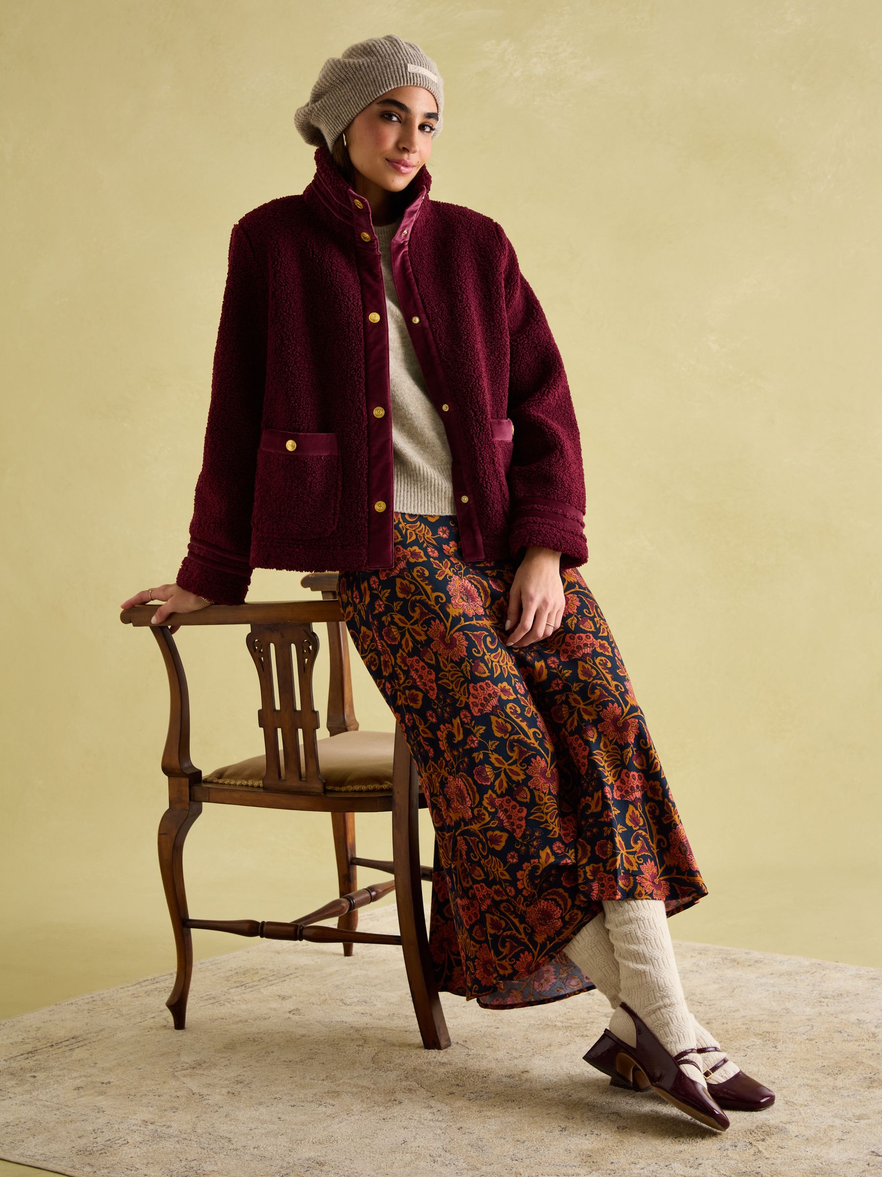Fleur Red Fleece Jacket - Image 7 of 8