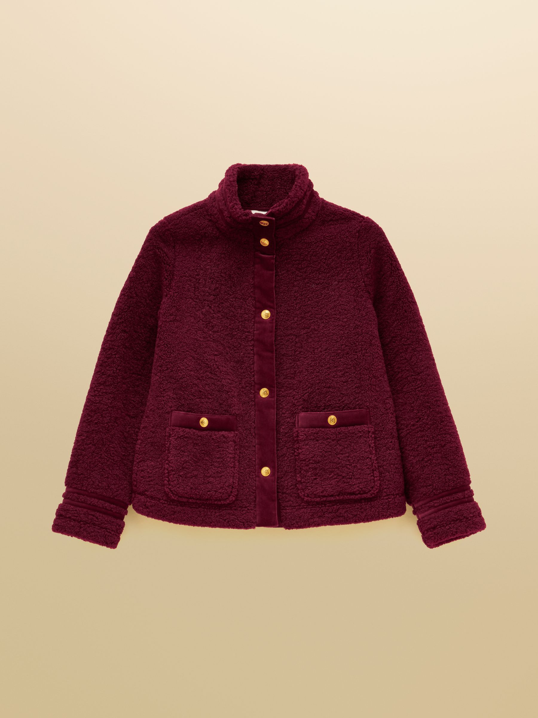 Fleur Burgundy Red Fleece Jacket - Image 7 of 7