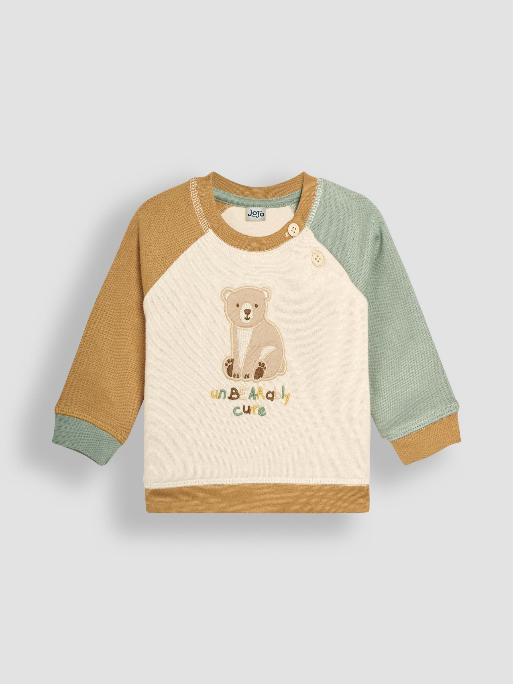 Ecru Bear Sweatshirt & Cosy Trouser Baby Set - Image 2 of 10