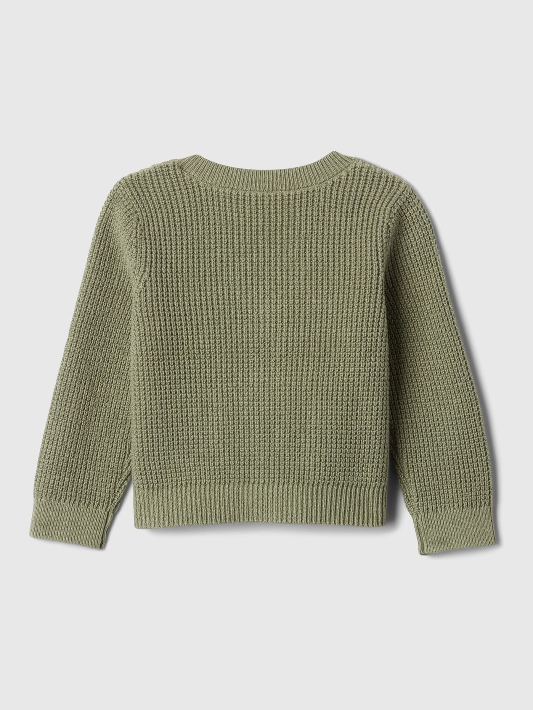 Green Brannan Bear Embroidered Baby Waffle Cardigan (Newborn-24mths) - Image 2 of 3